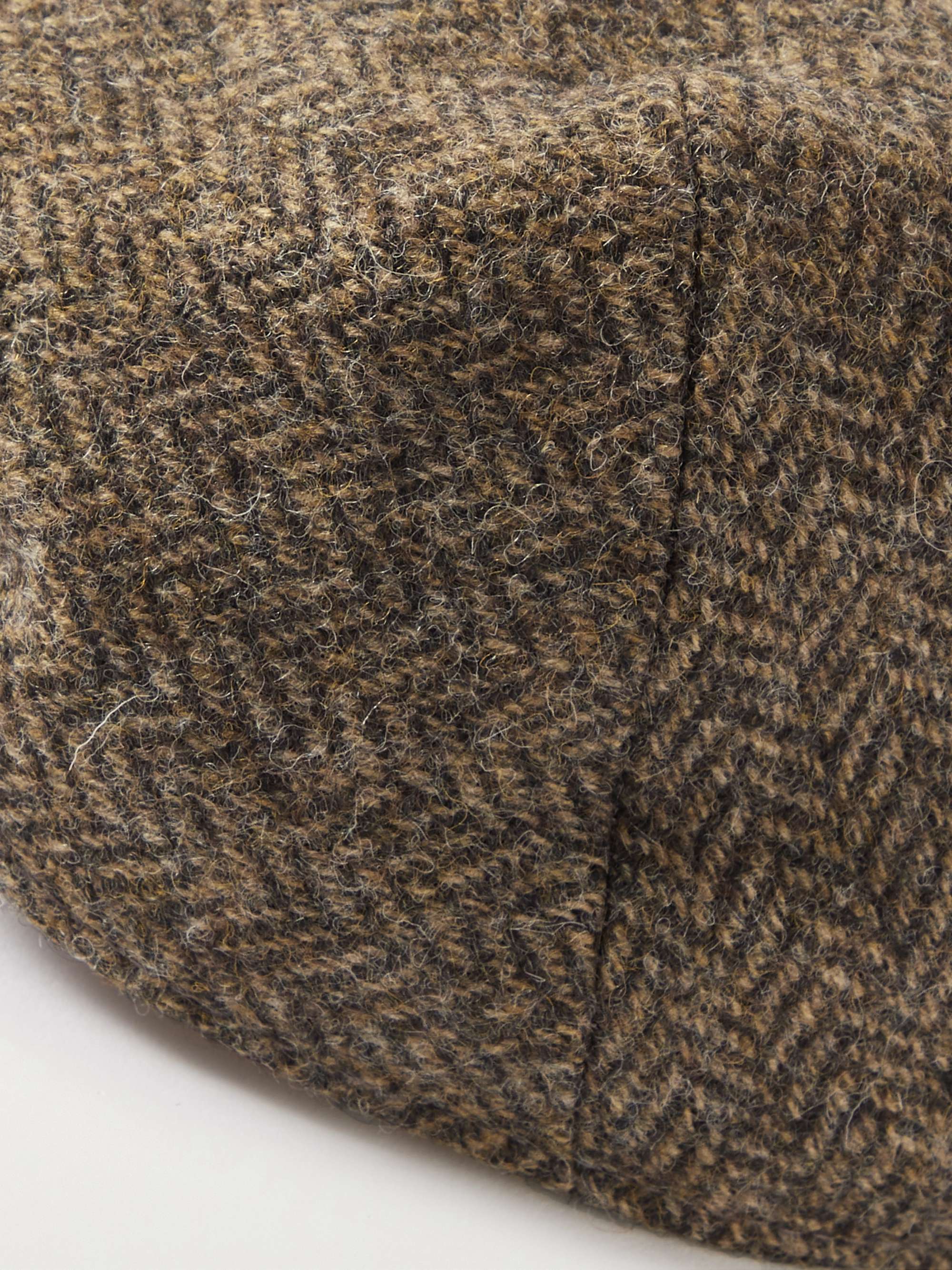ANDERSON & SHEPPARD Herringbone Wool-Tweed Flat Cap