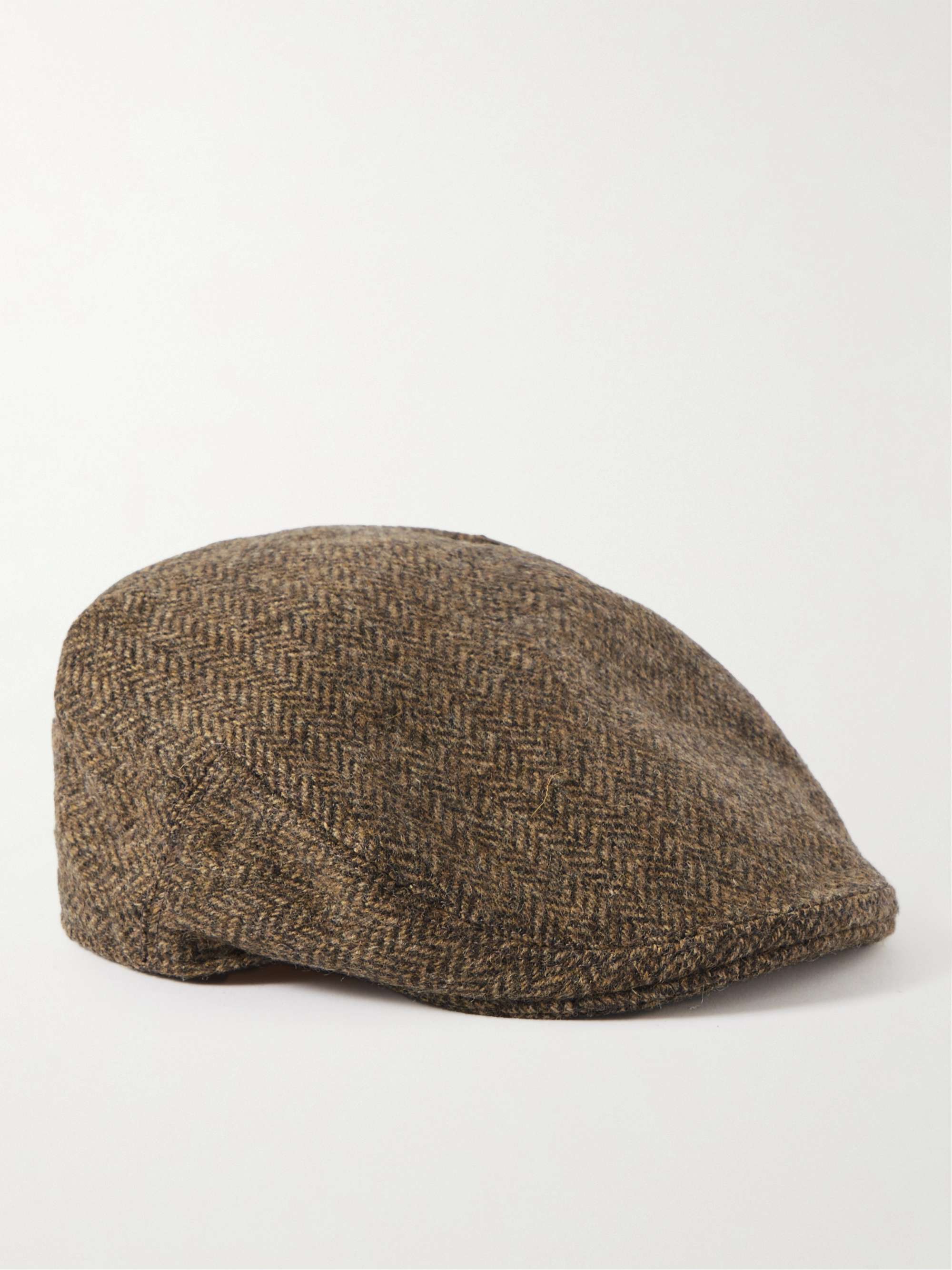 ANDERSON & SHEPPARD Herringbone Wool-Tweed Flat Cap for Men | MR PORTER