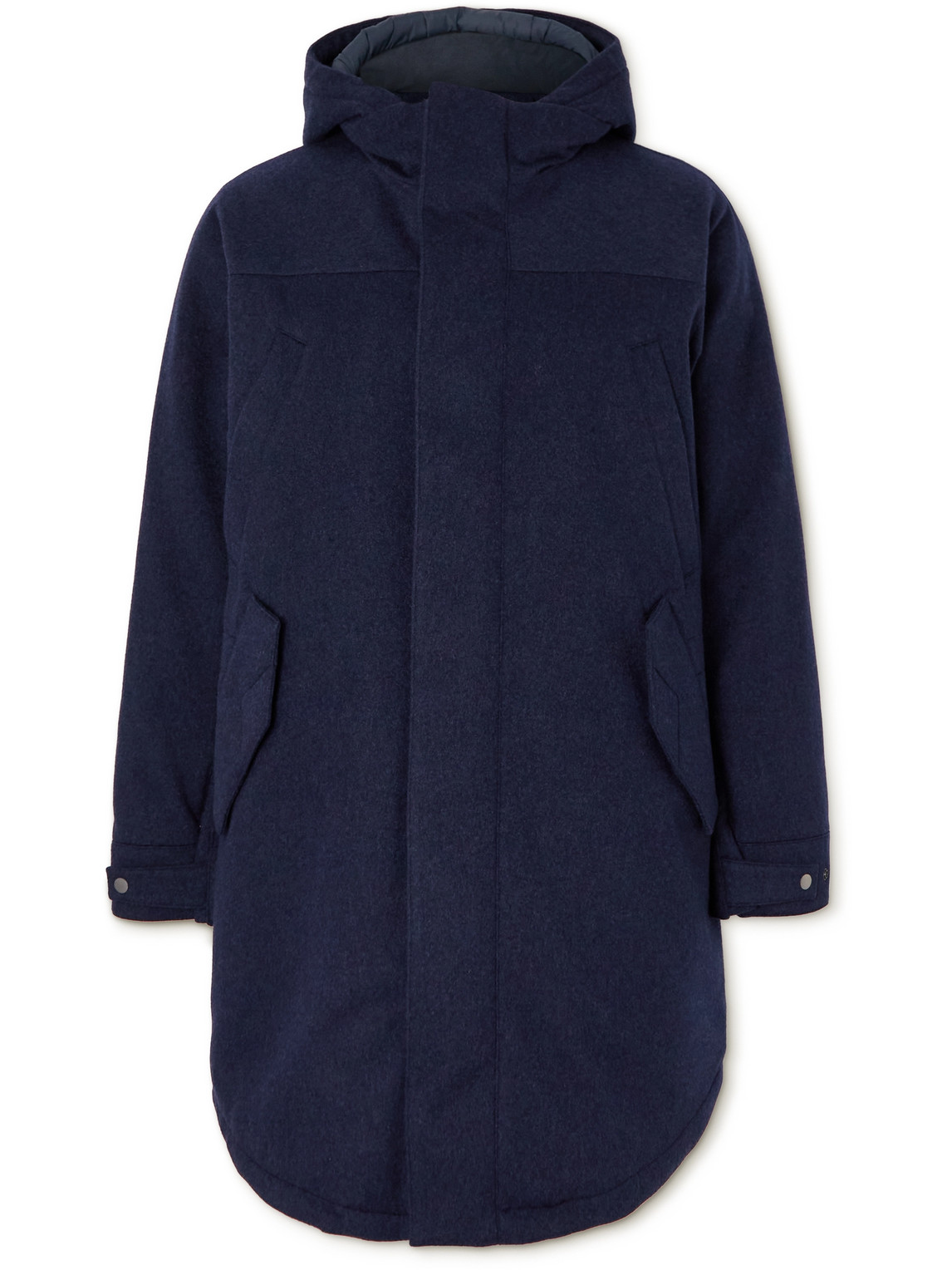 Purdey Cashmere Hooded Balmoral Parka In Blue