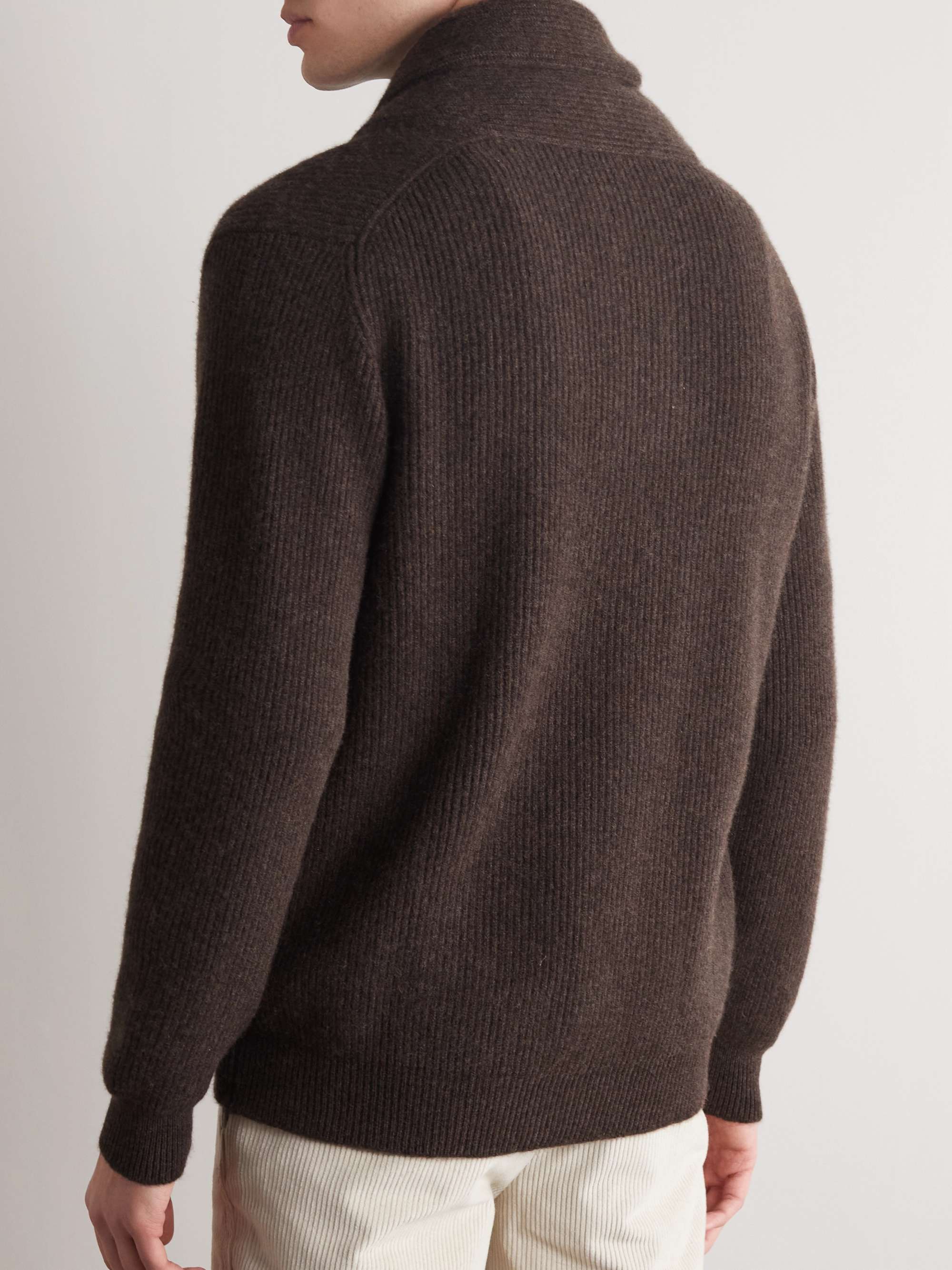 ANDERSON u0026 SHEPPARD Shawl-Collar Ribbed Cashmere Sweater for Men | MR PORTER