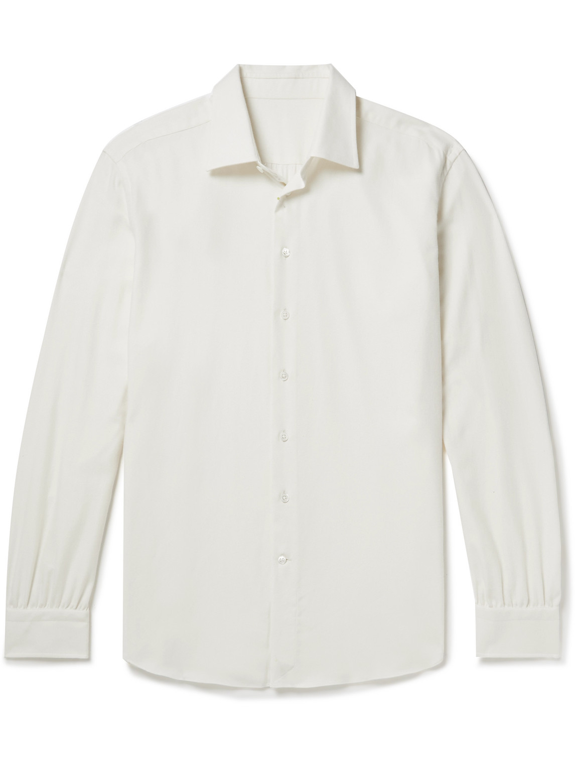 ANDERSON & SHEPPARD CASHMERE AND COTTON-BLEND TWILL SHIRT