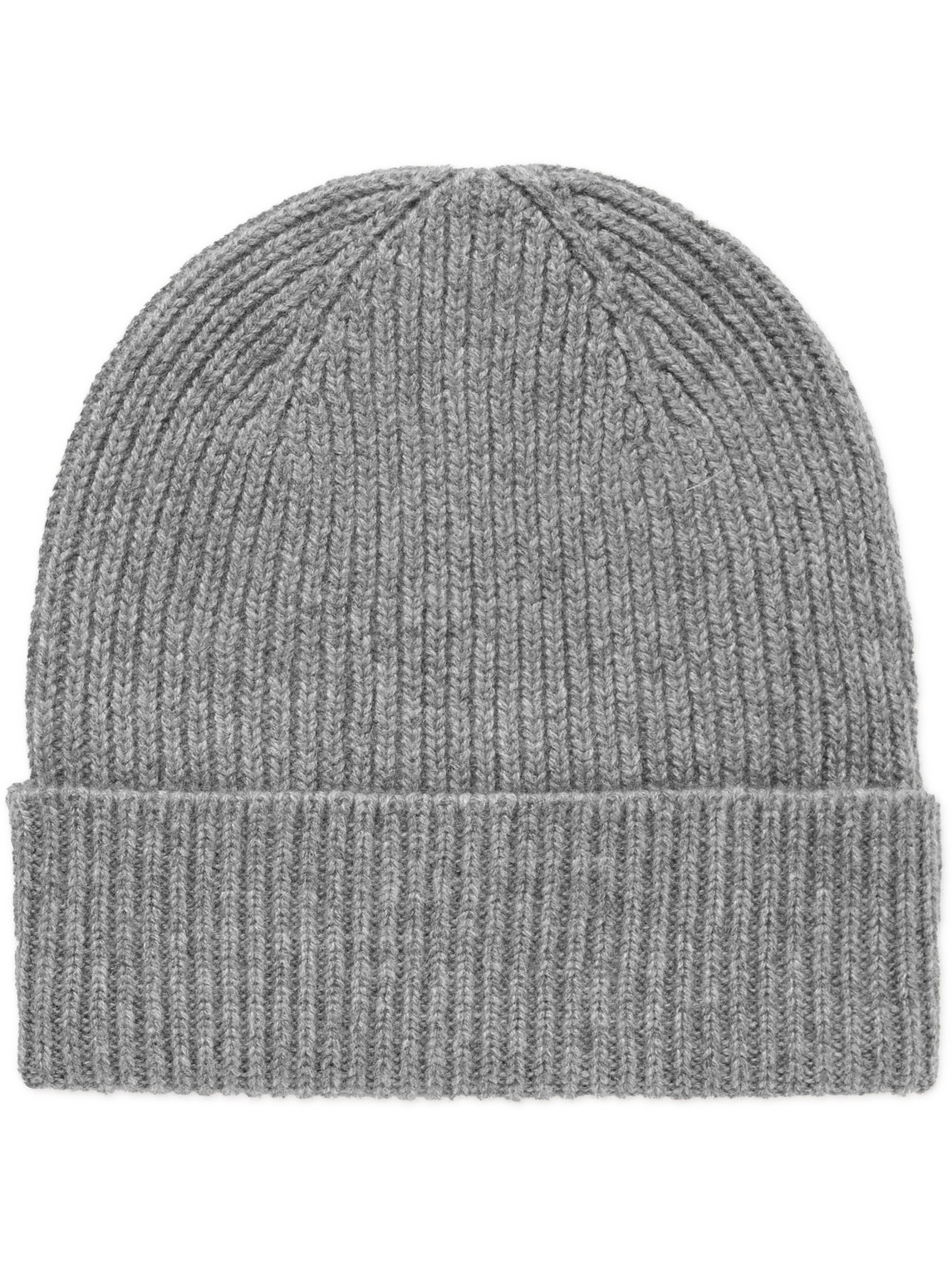 Anderson & Sheppard Ribbed Cashmere Beanie In Gray