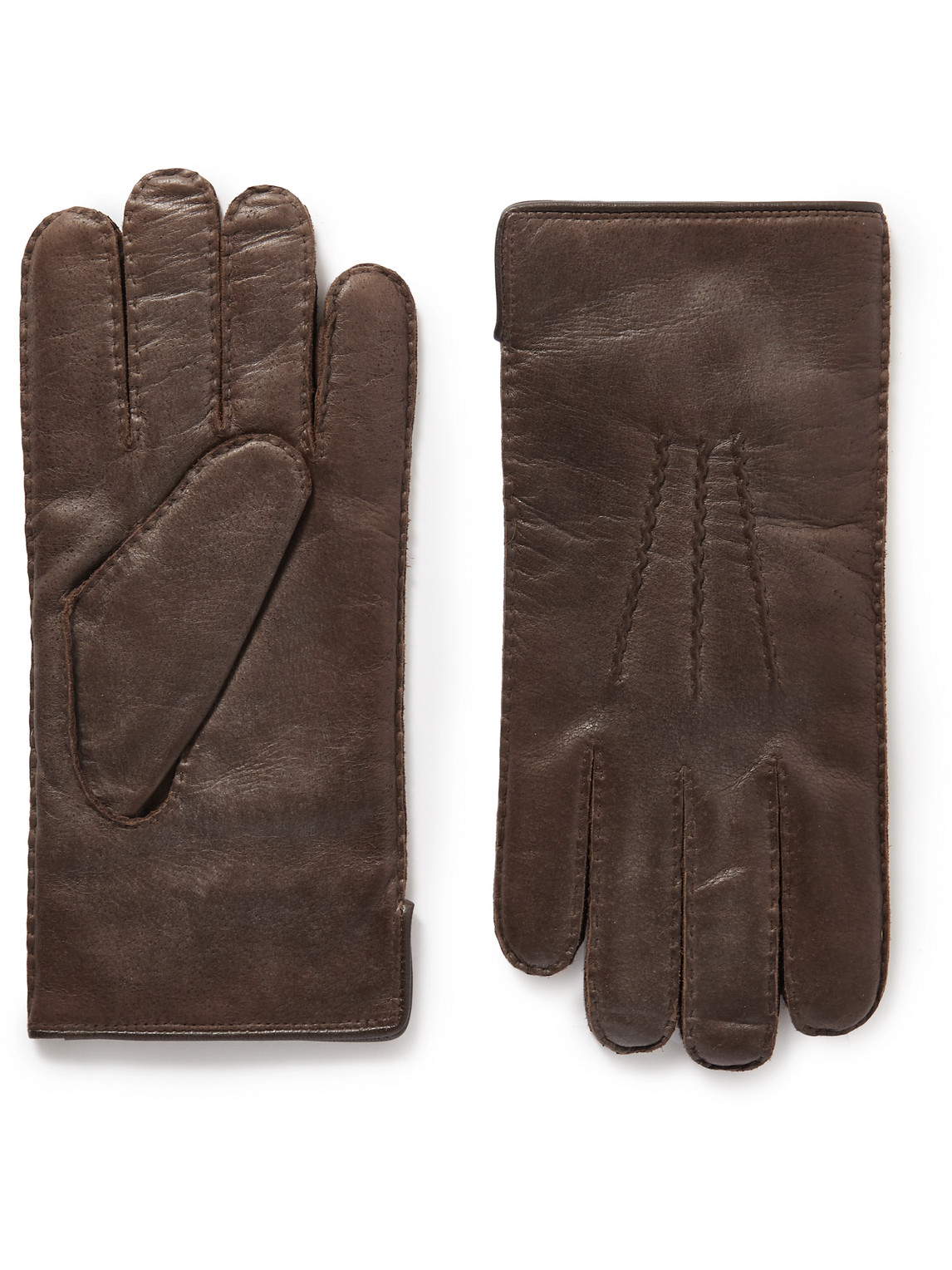 Anderson & Sheppard Leather Gloves In Brown