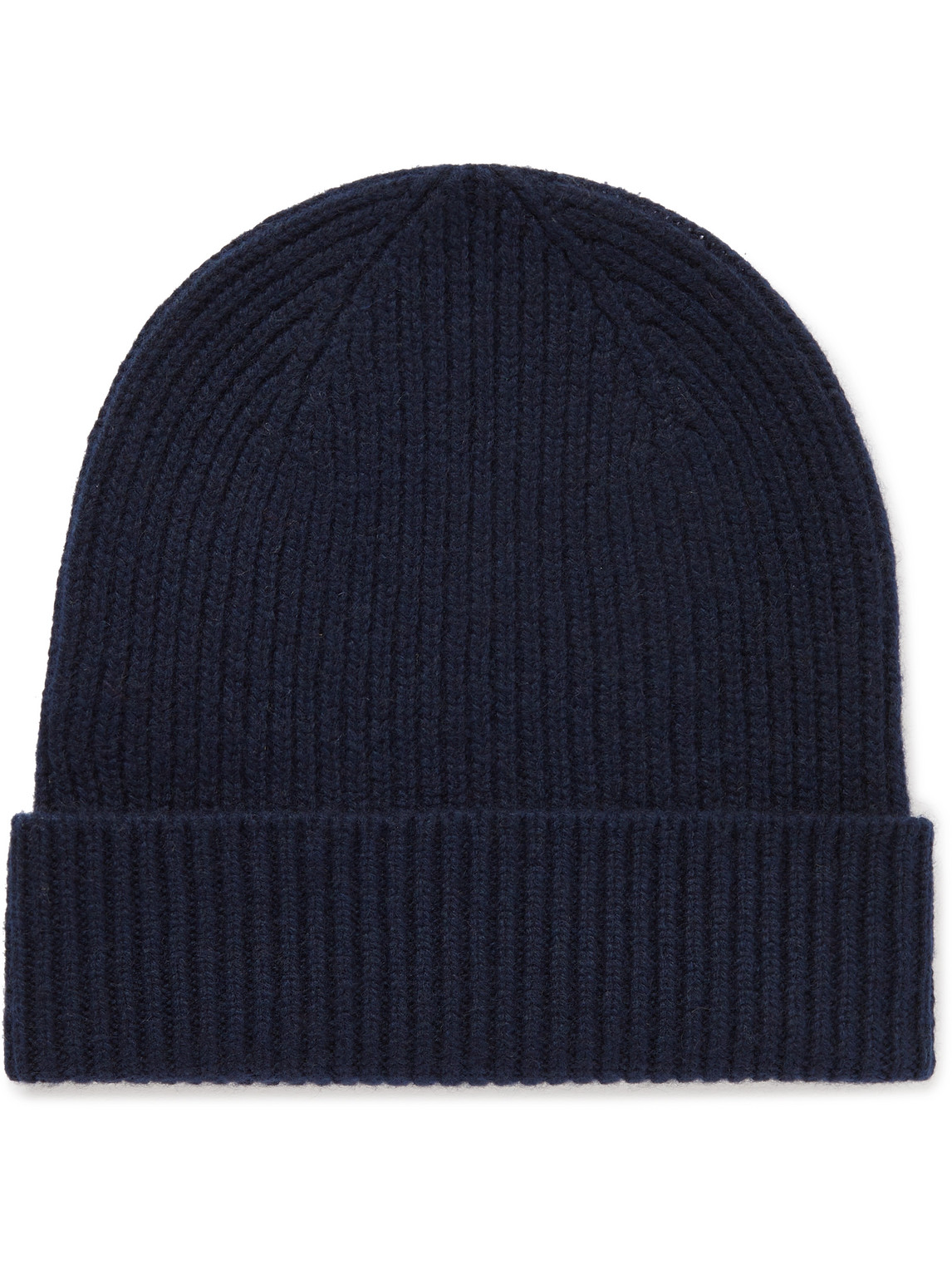 Anderson & Sheppard Ribbed Cashmere Beanie In Blue