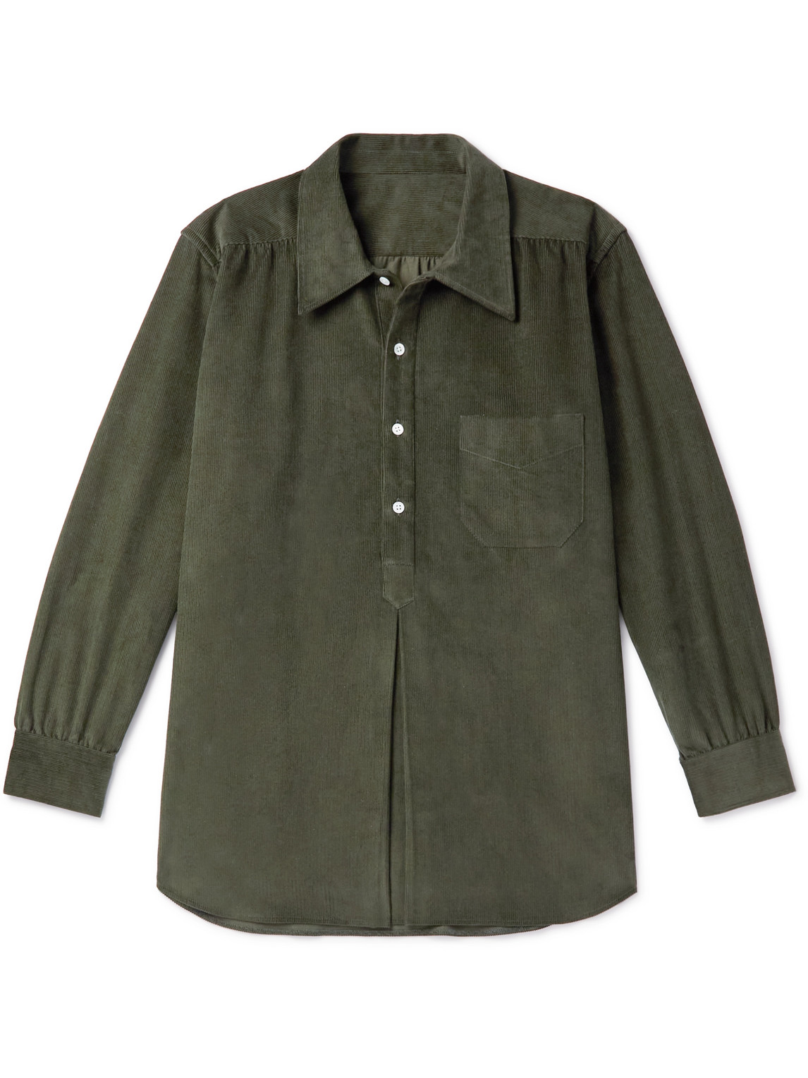 Anderson & Sheppard Cotton-corduroy Shirt In Green