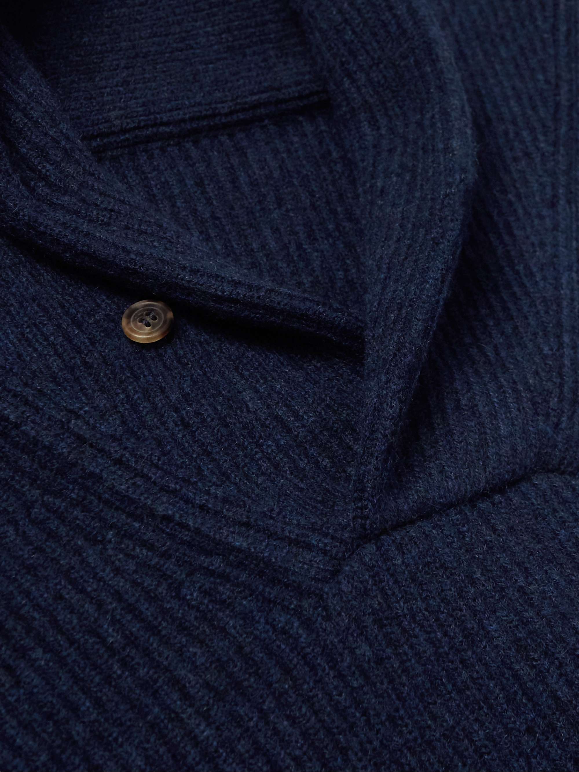 ANDERSON & SHEPPARD Shawl-Collar Ribbed Cashmere Sweater