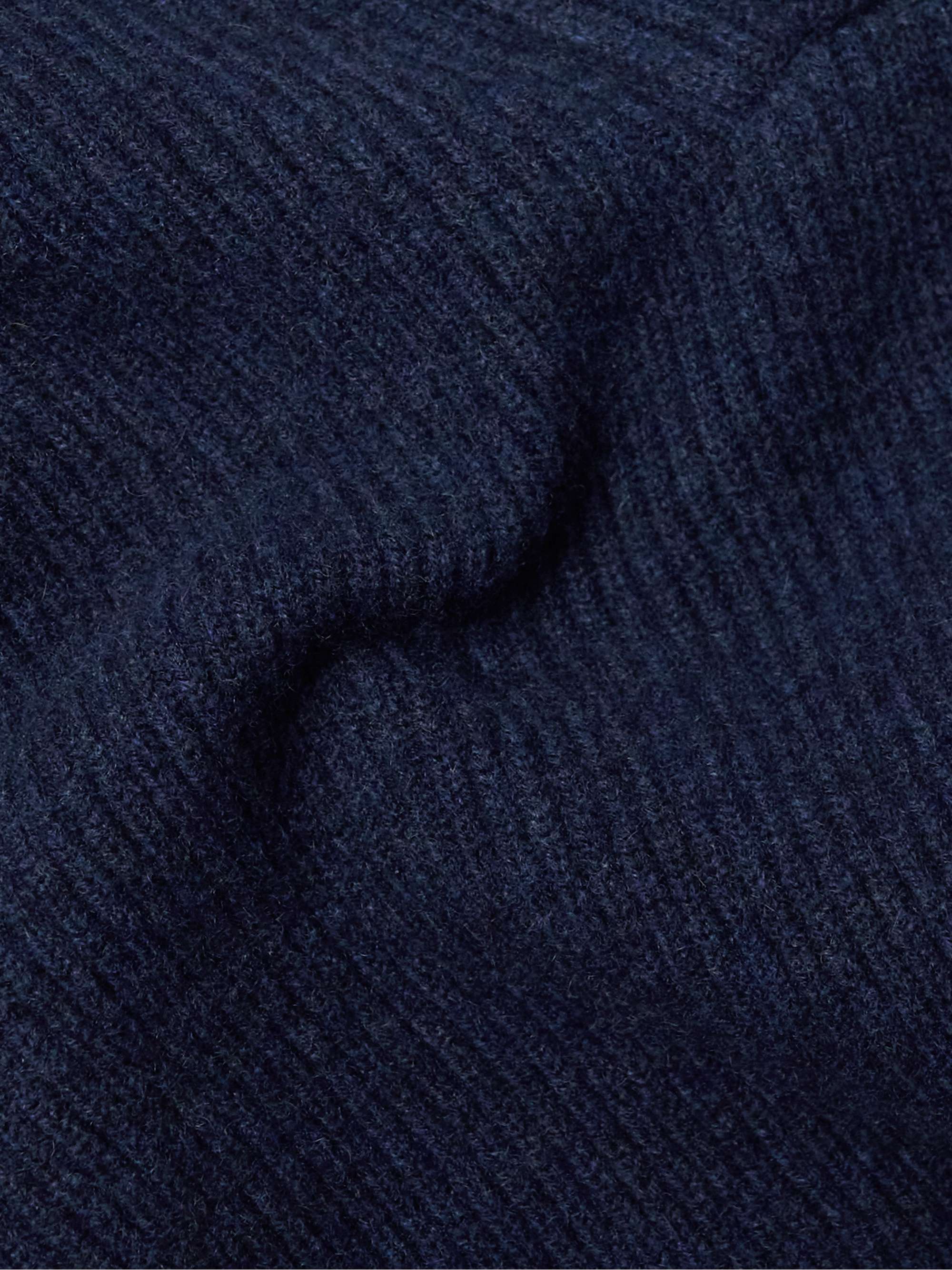 ANDERSON & SHEPPARD Shawl-Collar Ribbed Cashmere Sweater