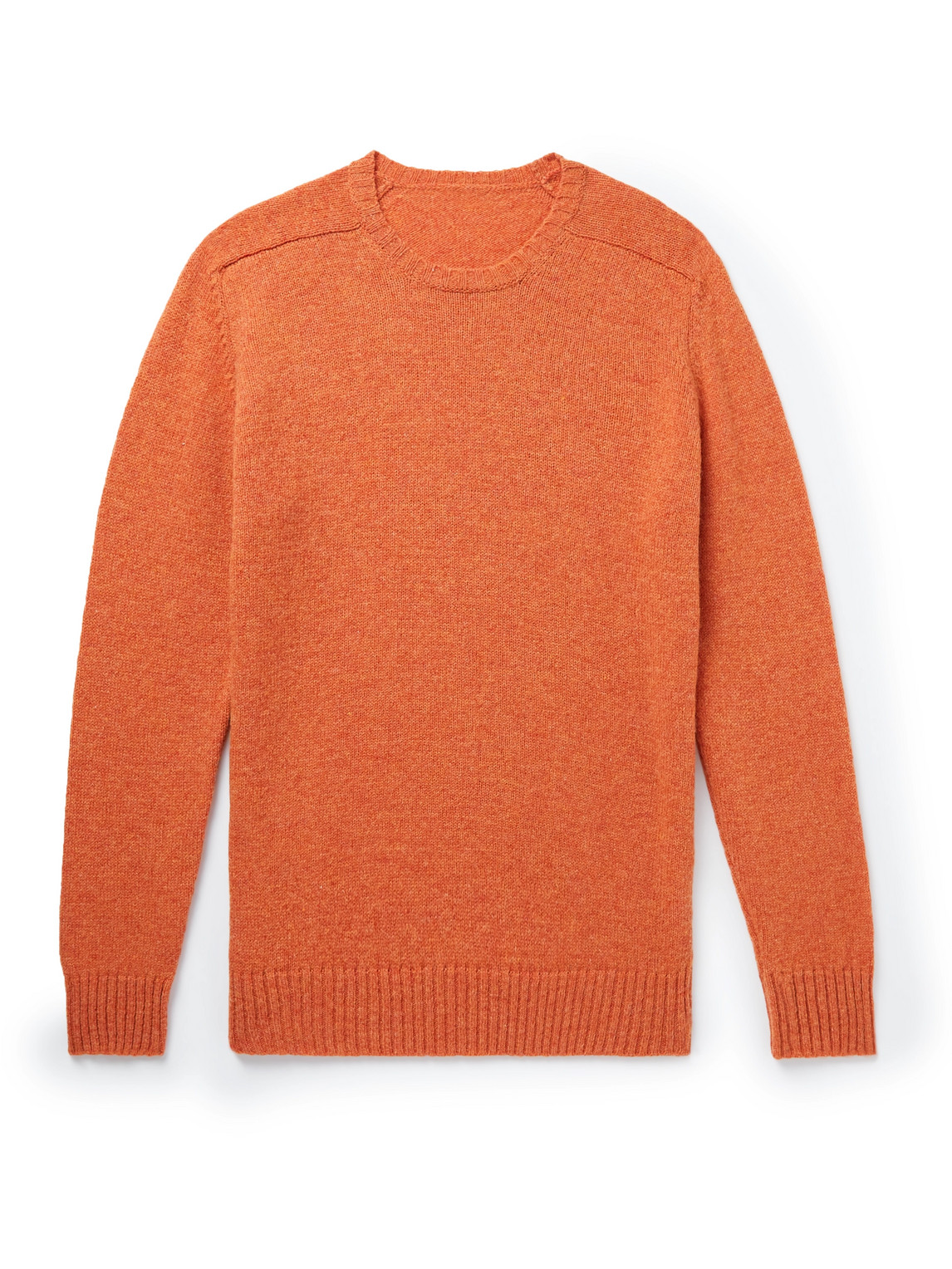 Anderson & Sheppard Shetland Wool Sweater In Orange