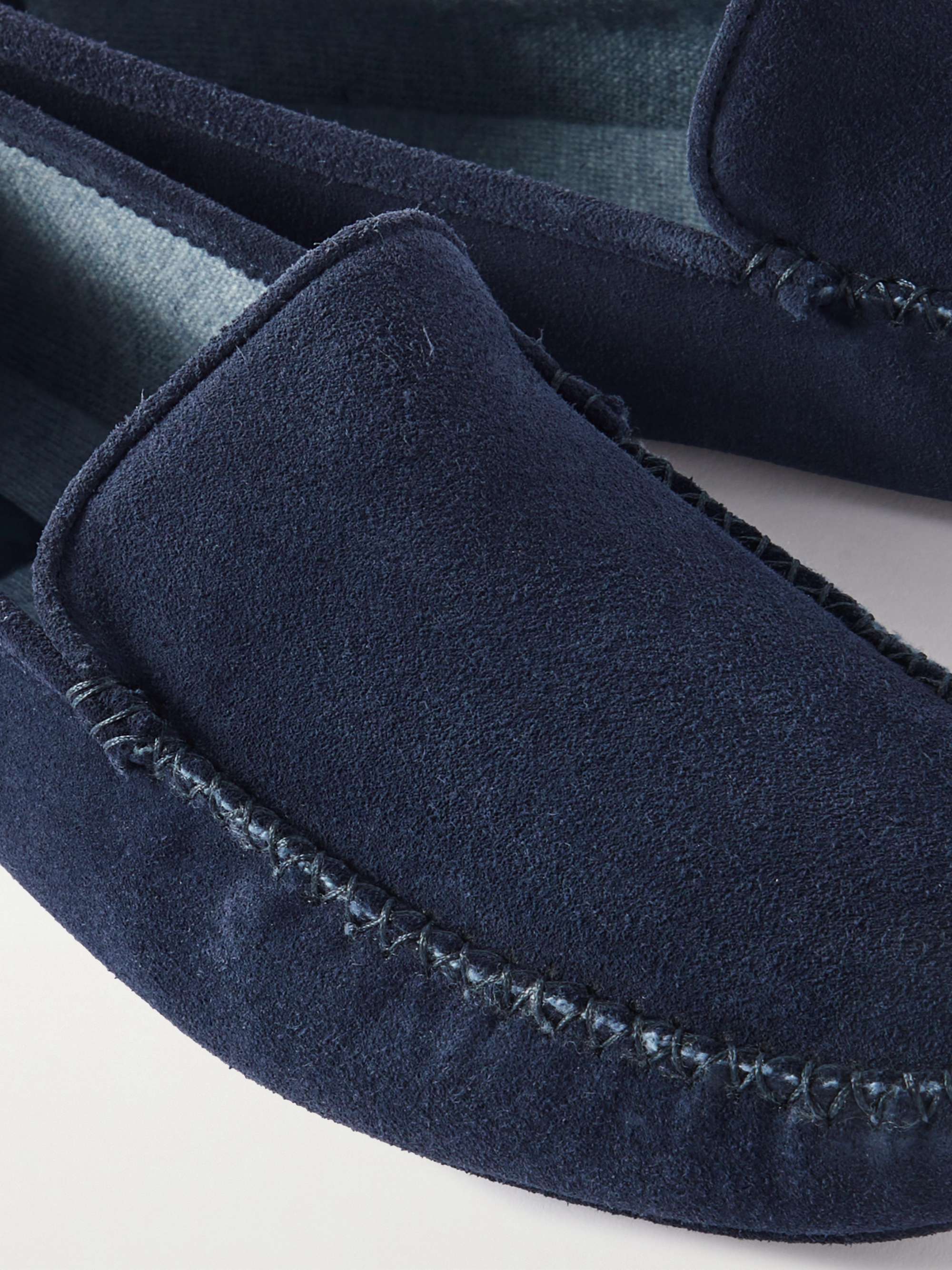 THOM SWEENEY Cashmere-Lined Suede Slippers