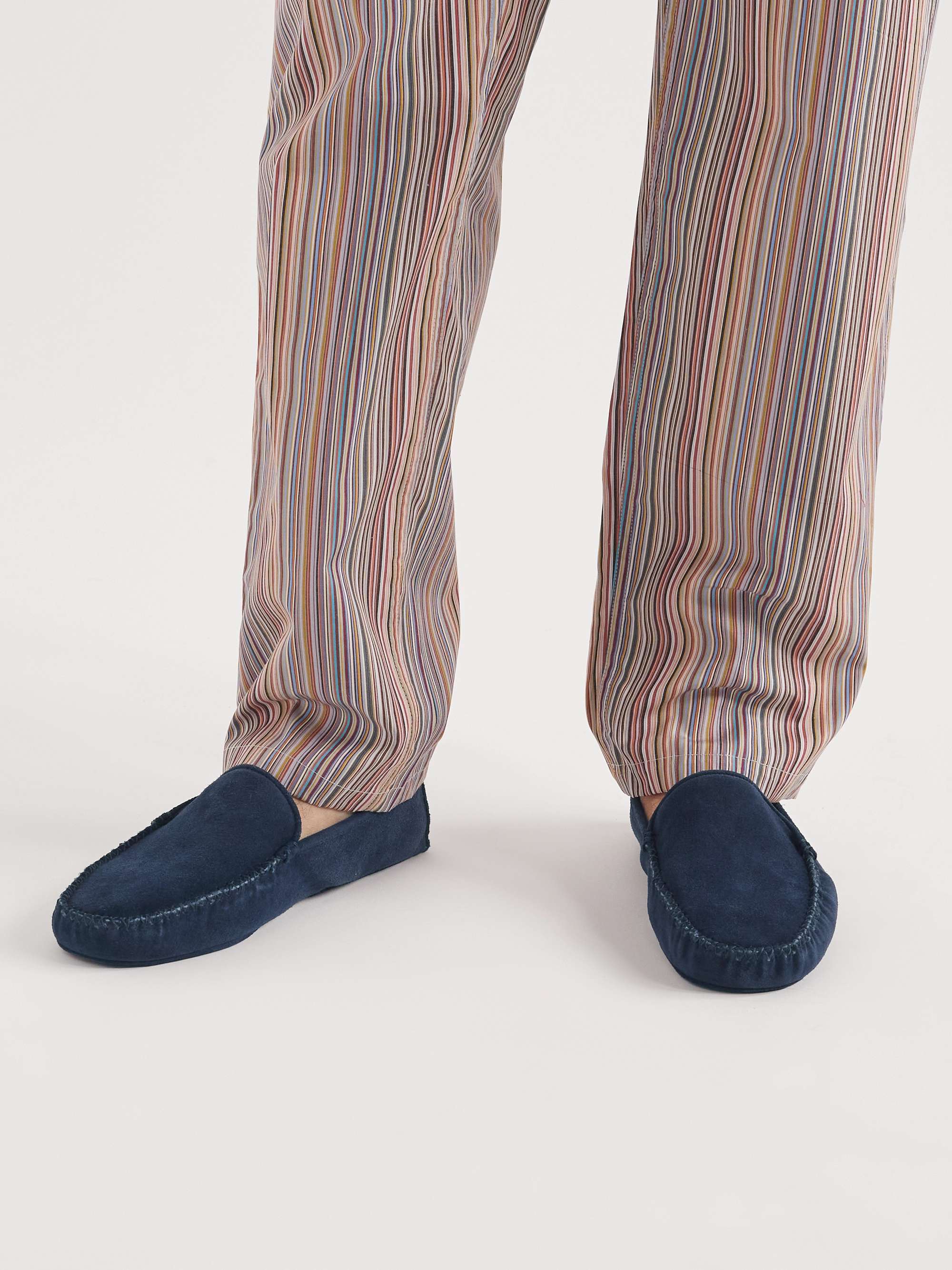 THOM SWEENEY Cashmere-Lined Suede Slippers