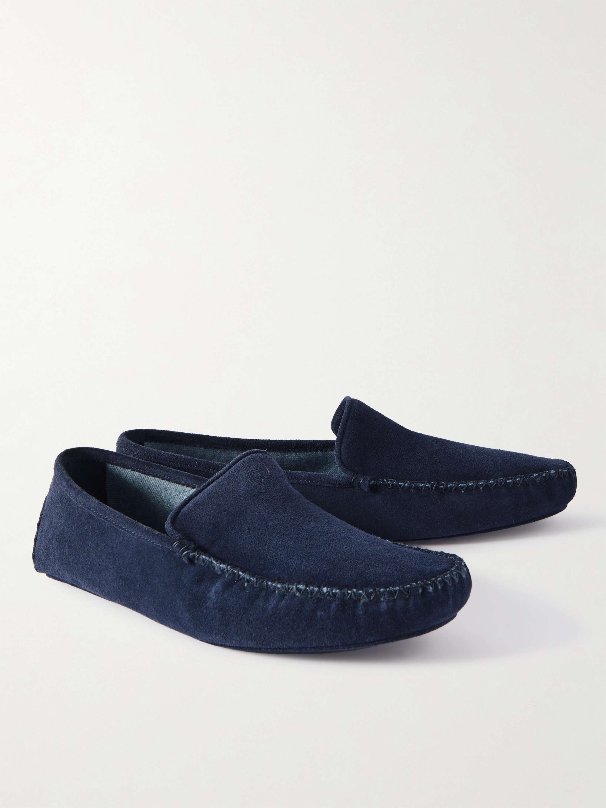 THOM SWEENEY Cashmere-Lined Suede Slippers