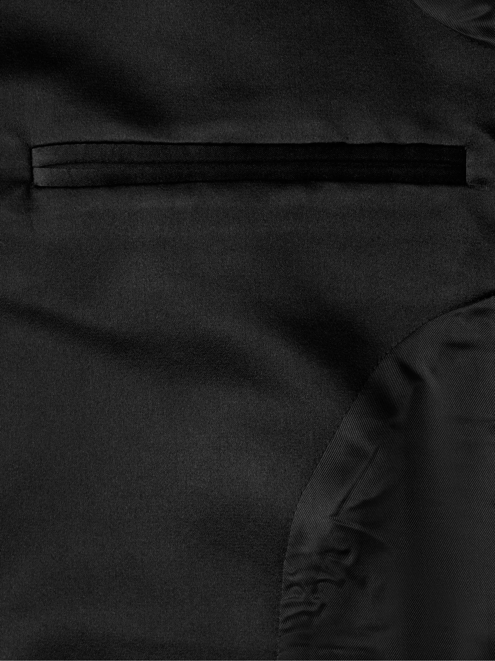 NILI LOTAN Orbison Slim-Fit Silk Satin-Trimmed Cotton-Blend Velvet Suit Jacket