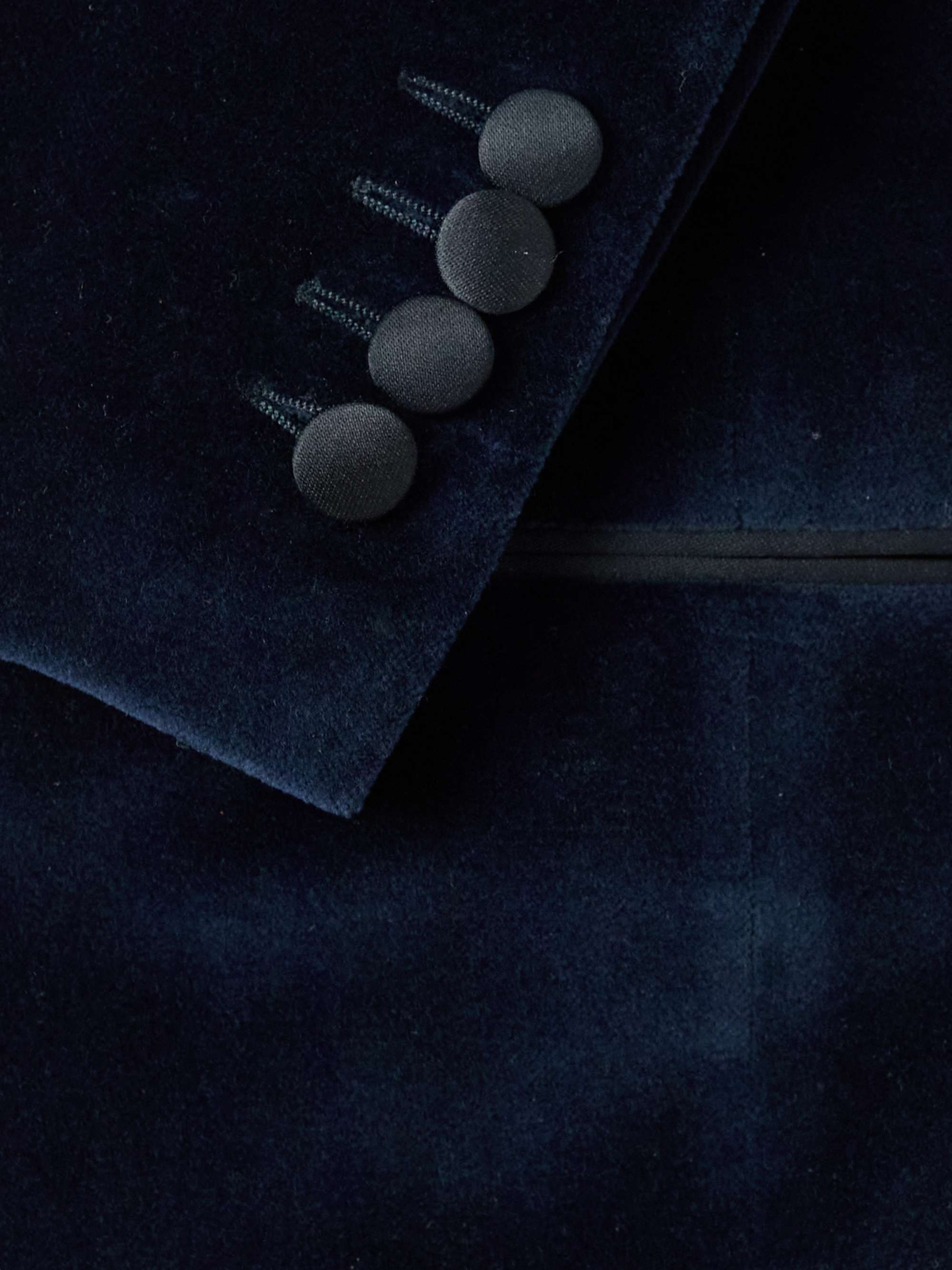 THOM SWEENEY Satin-Trimmed Cotton and Modal-Blend Velvet Tuxedo Jacket