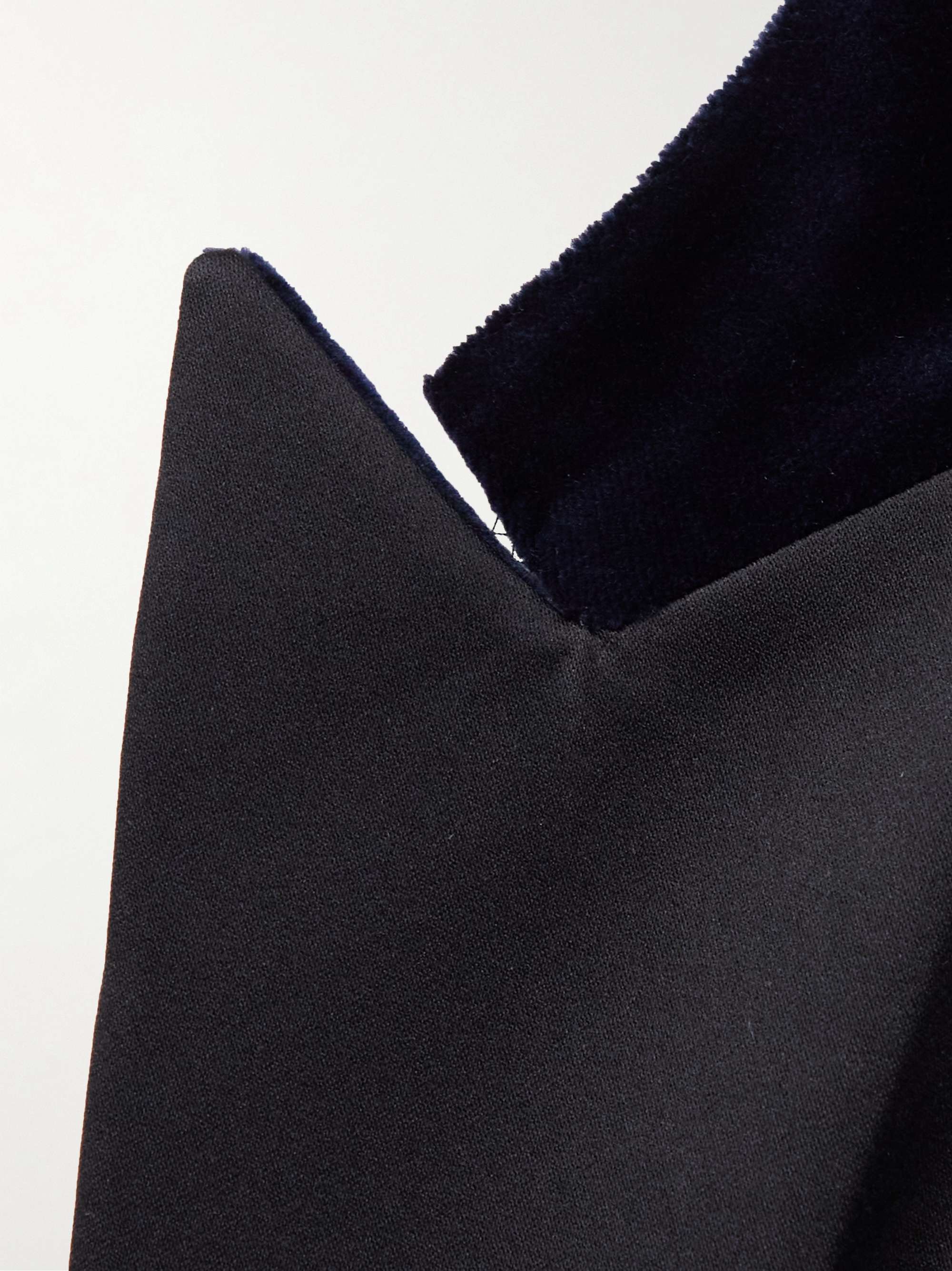 THOM SWEENEY Satin-Trimmed Cotton and Modal-Blend Velvet Tuxedo Jacket