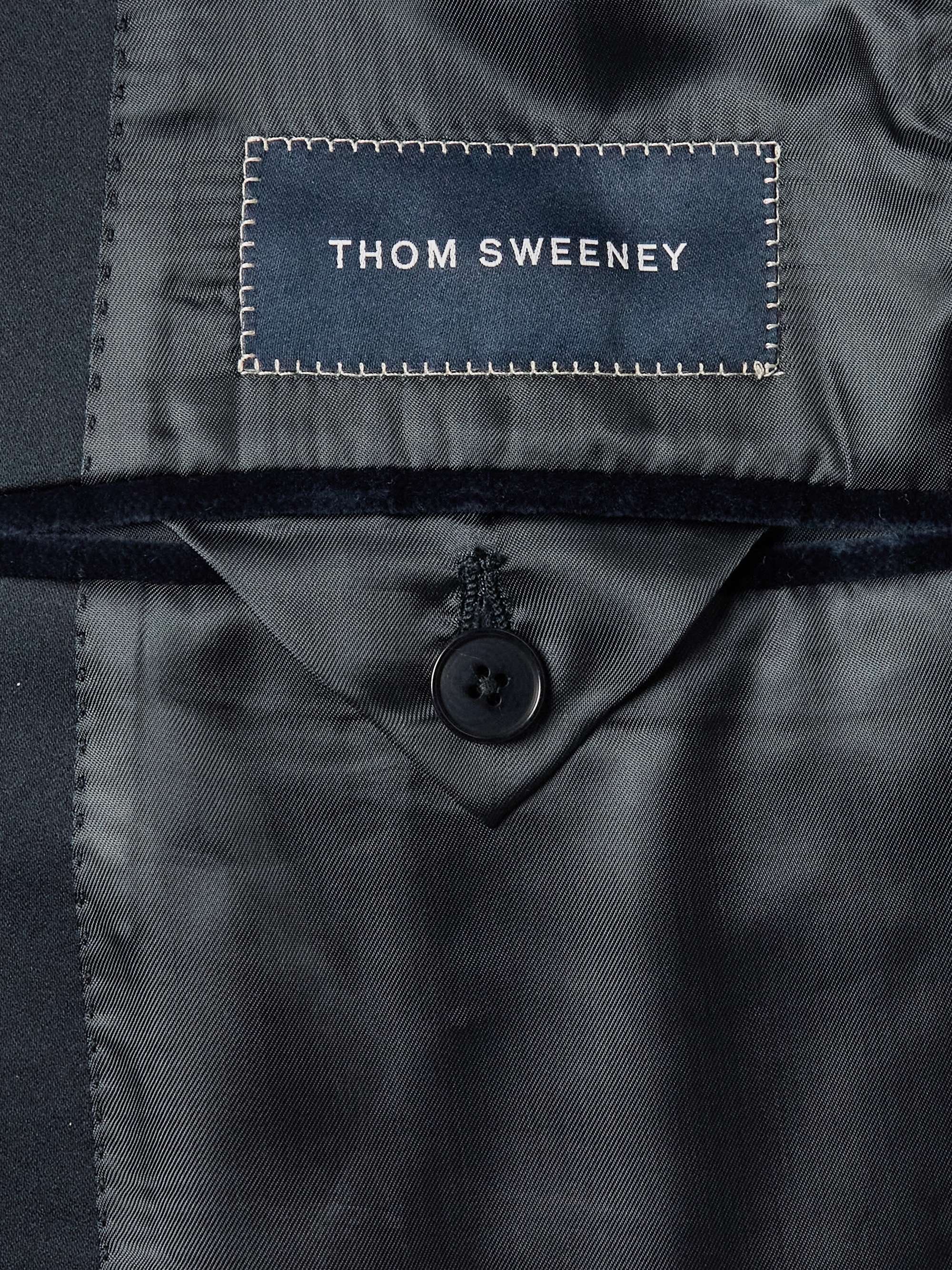 THOM SWEENEY Satin-Trimmed Cotton and Modal-Blend Velvet Tuxedo Jacket