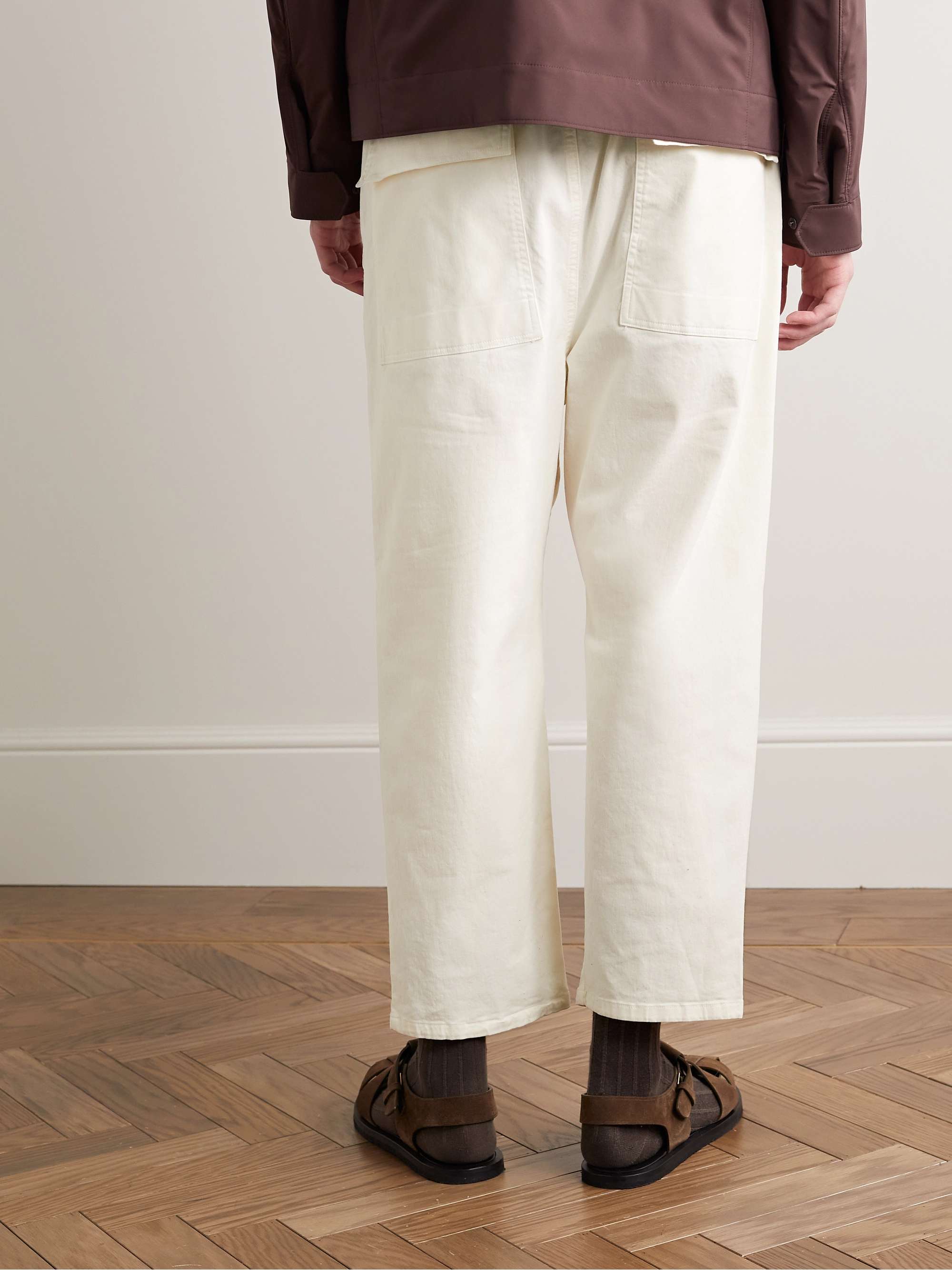 NILI LOTAN Walker Cotton-Blend Twill Drawstring Trousers