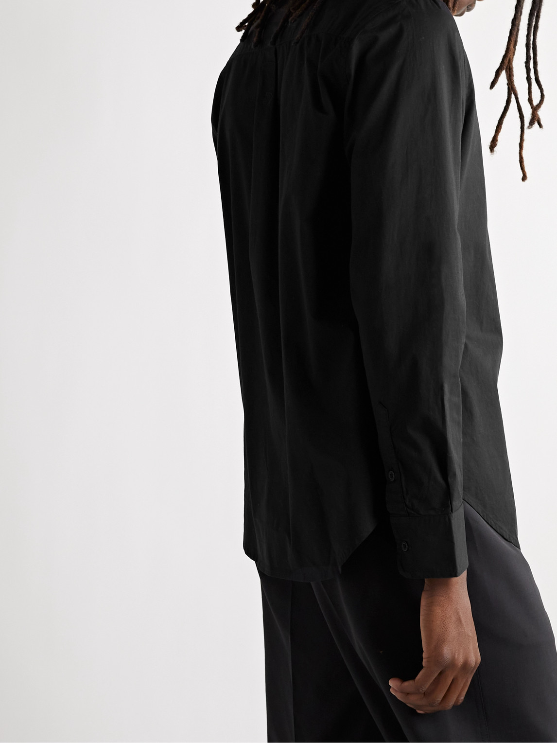 Shop Nili Lotan Cotton-twill Shirt In Black