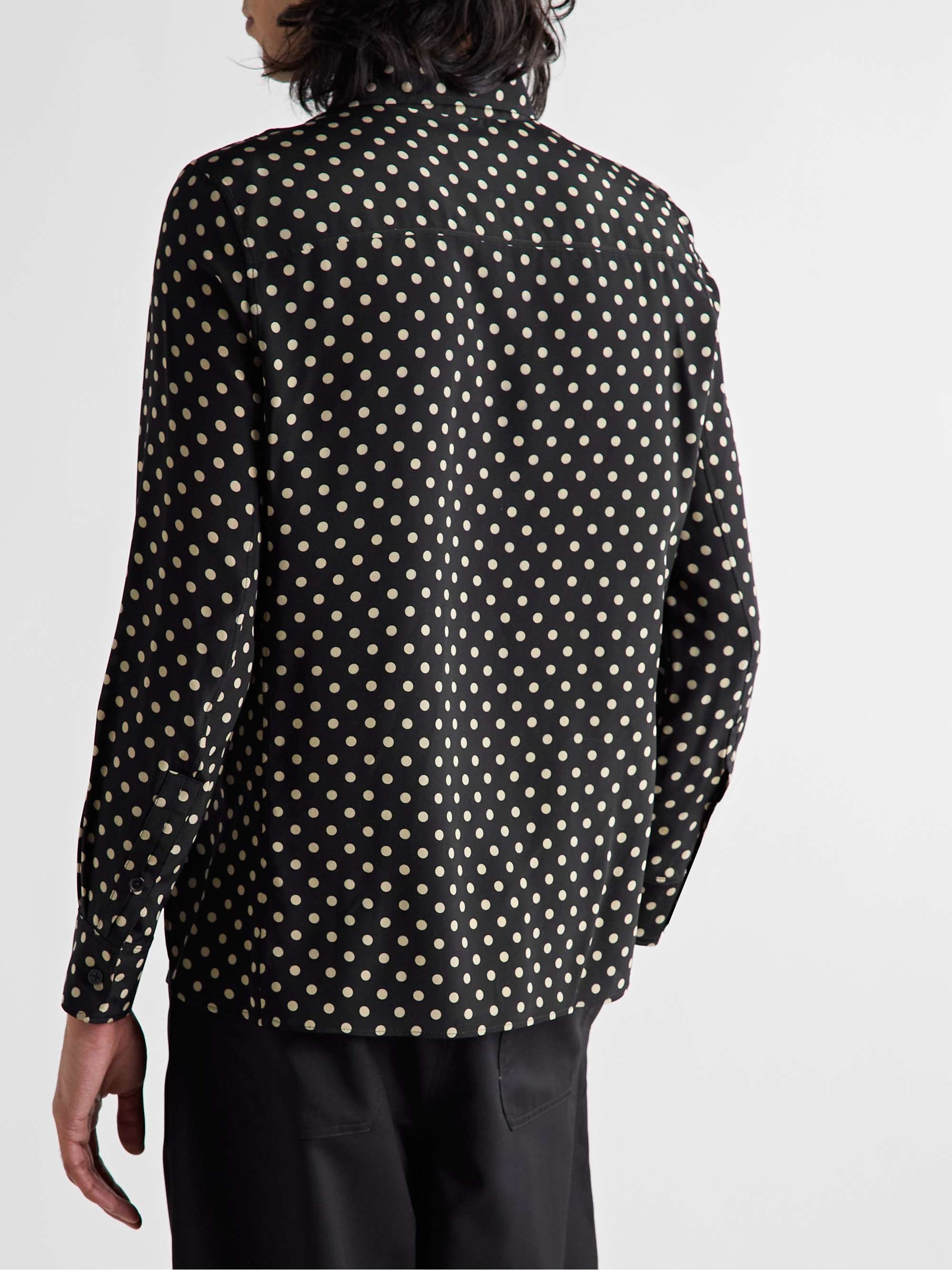 NILI LOTAN Rigby Polka-Dot Silk Shirt