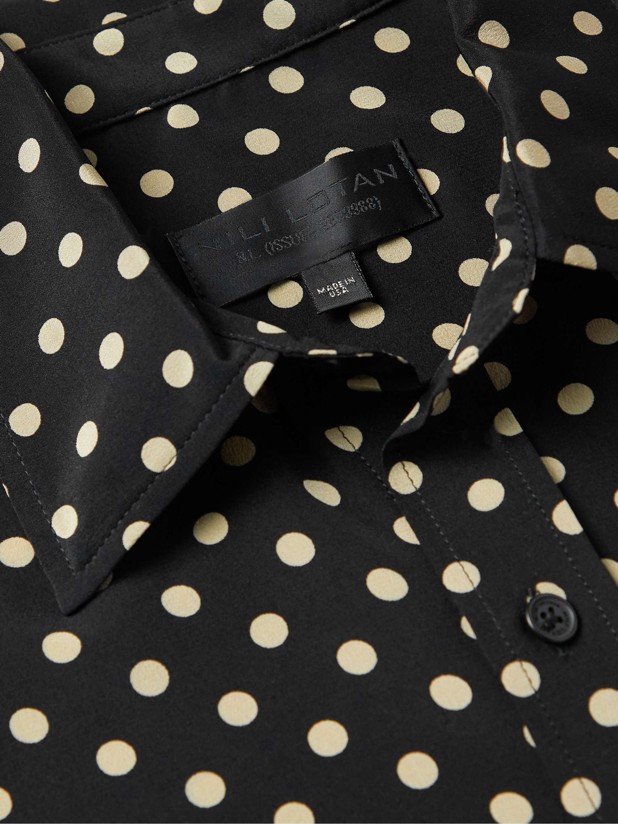 NILI LOTAN Rigby Polka-Dot Silk Shirt