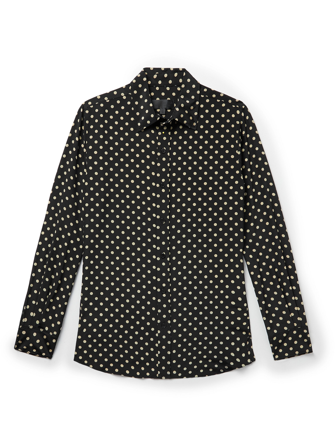 Nili Lotan Rigby Polka-dot Silk Shirt In Black