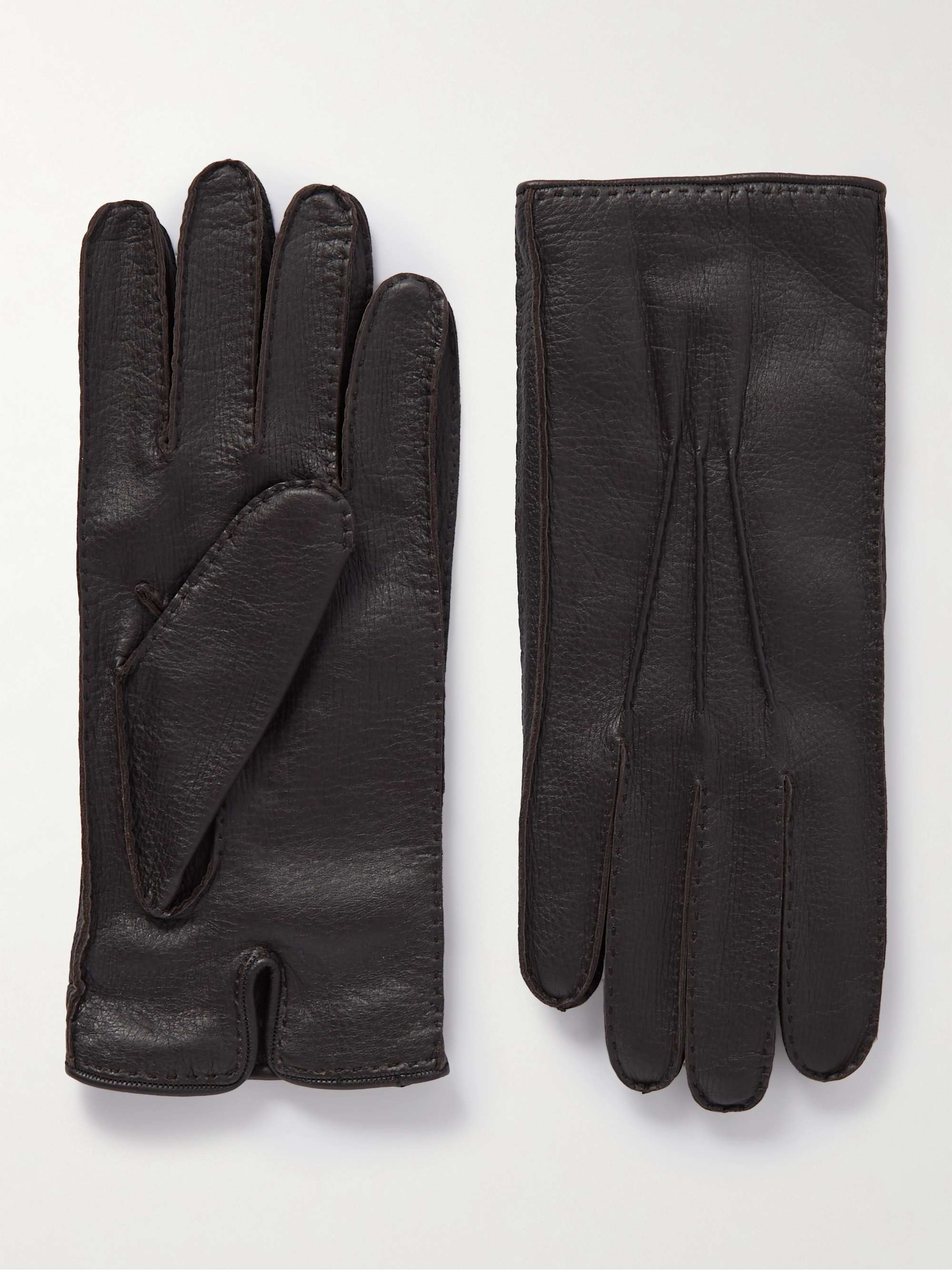 THOM SWEENEY Cashmere-Lined Full-Grain Leather Gloves