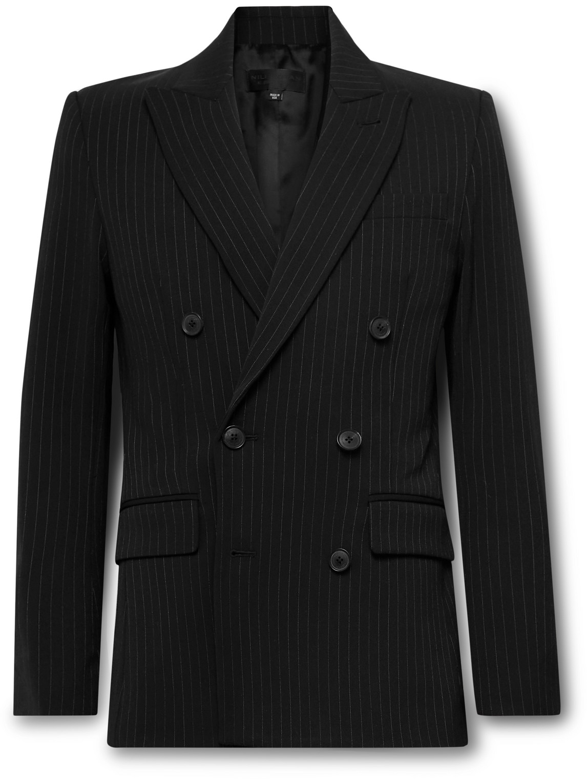 NILI LOTAN PHINEAS DOUBLE-BREASTED PINSTRIPED TWILL BLAZER