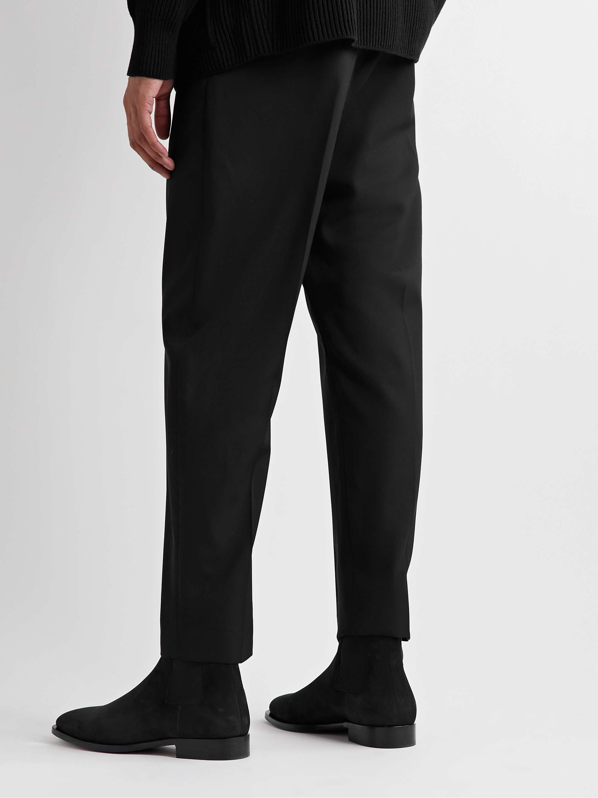 NILI LOTAN Tel Aviv Tapered Cropped Virgin Wool-Twill Trousers