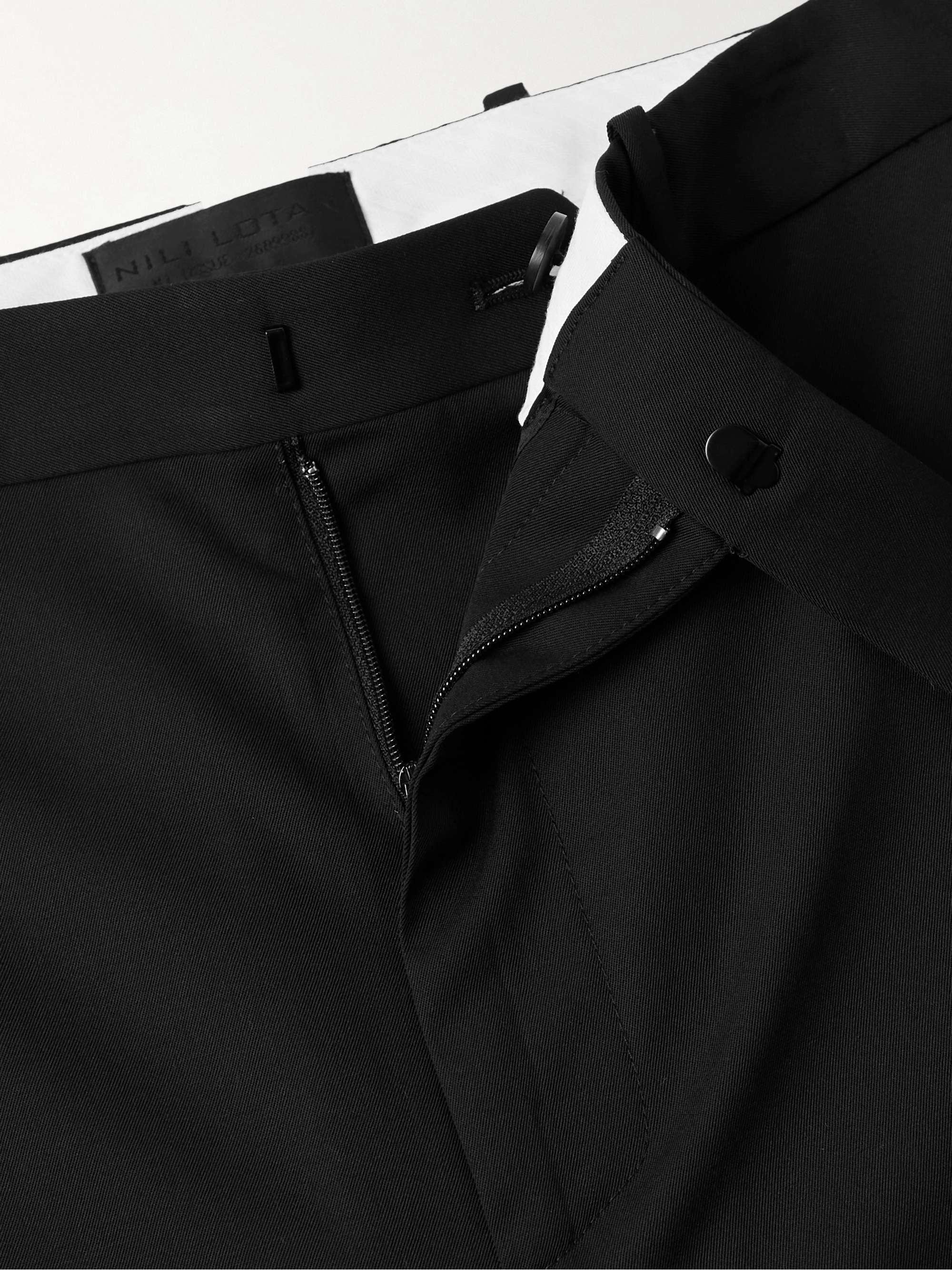 NILI LOTAN Tel Aviv Tapered Cropped Virgin Wool-Twill Trousers