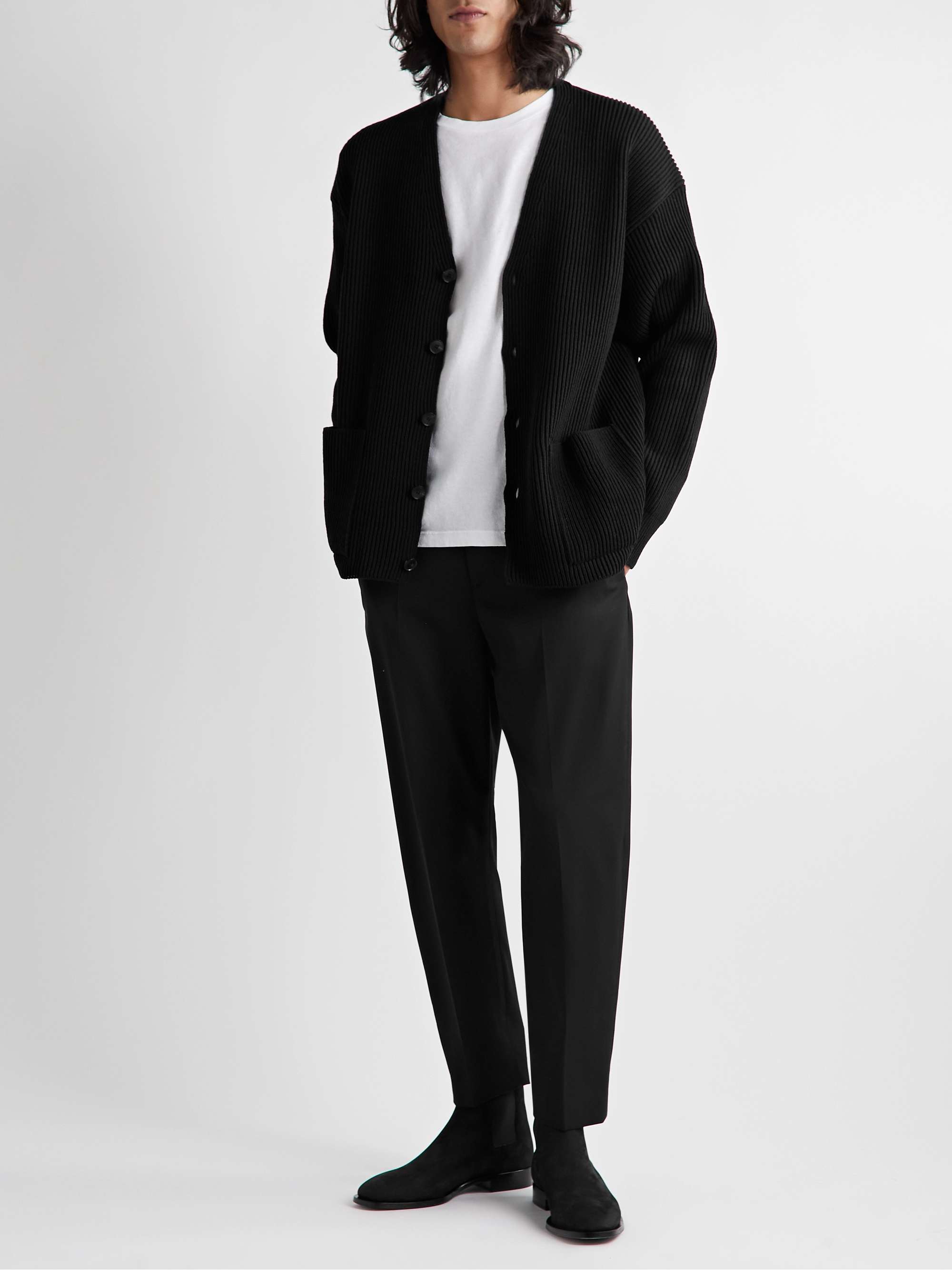 NILI LOTAN Tel Aviv Tapered Cropped Virgin Wool-Twill Trousers