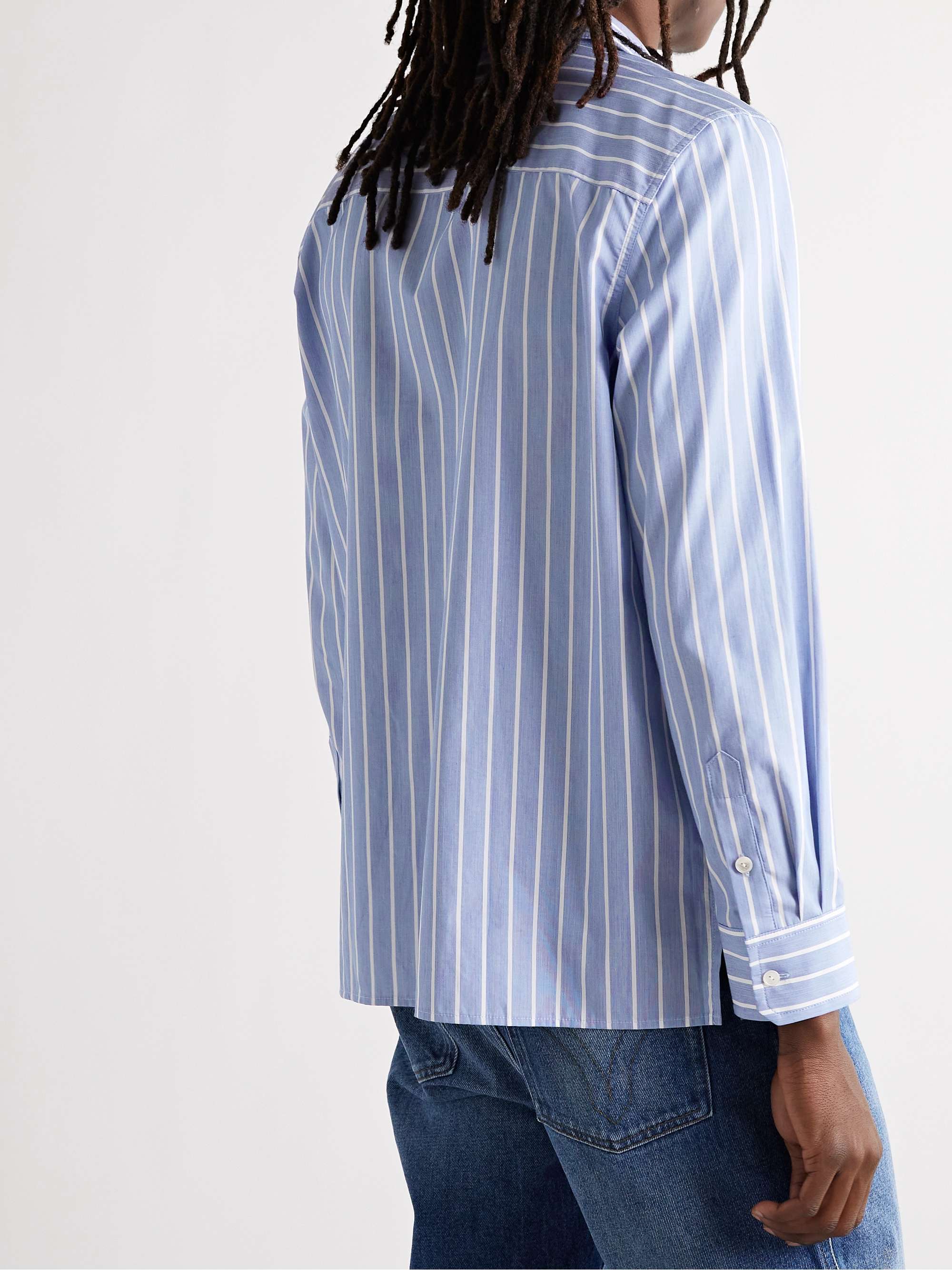 NILI LOTAN Finn Striped Cotton-Poplin Shirt
