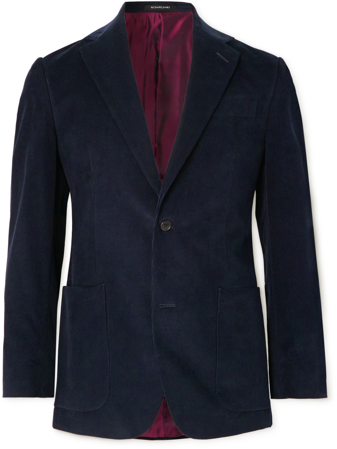 Slim-Fit Double-Breasted Cotton-Needlecord Suit Jacket