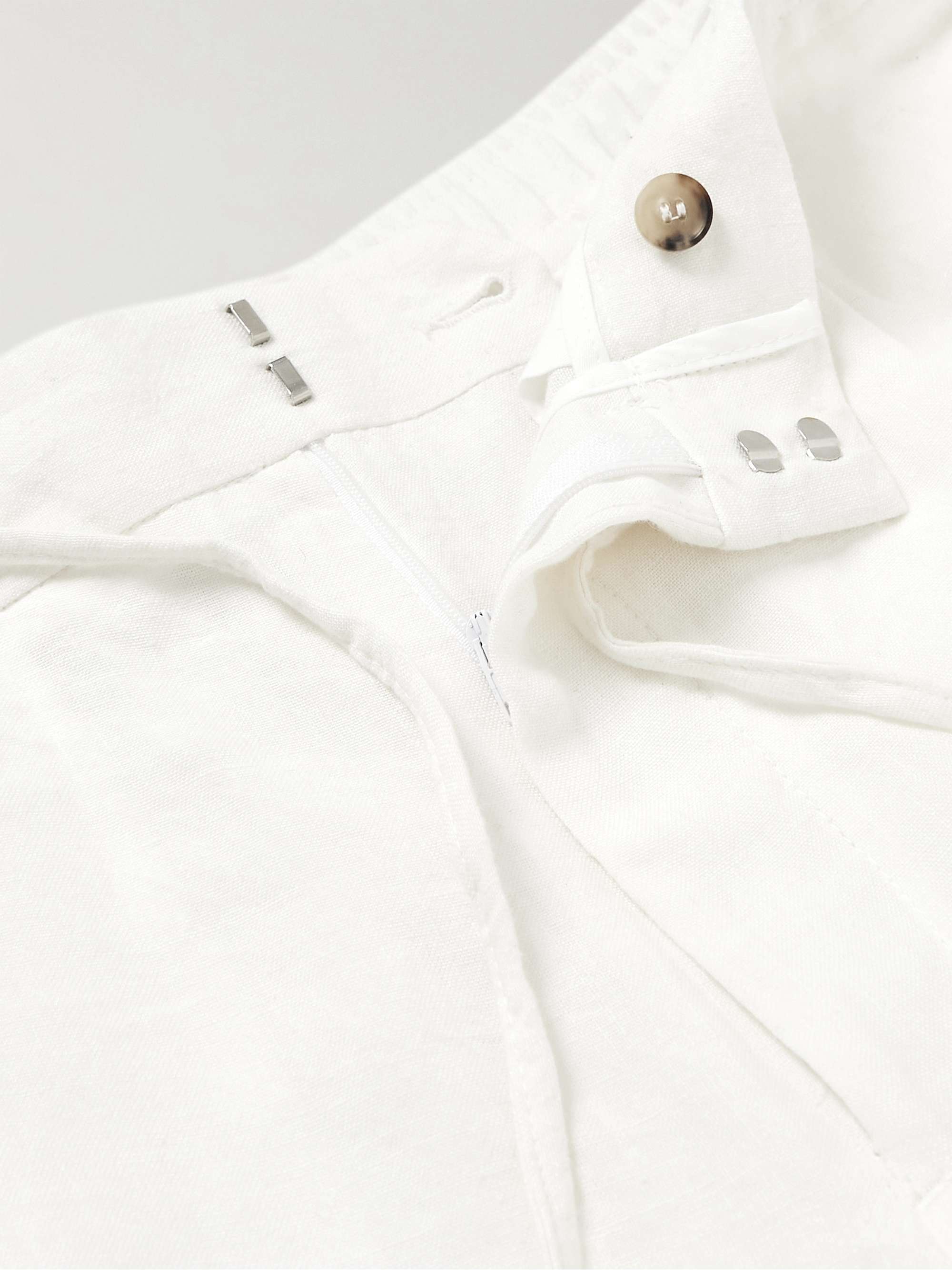 LARDINI Tapered Linen Drawstring Trousers