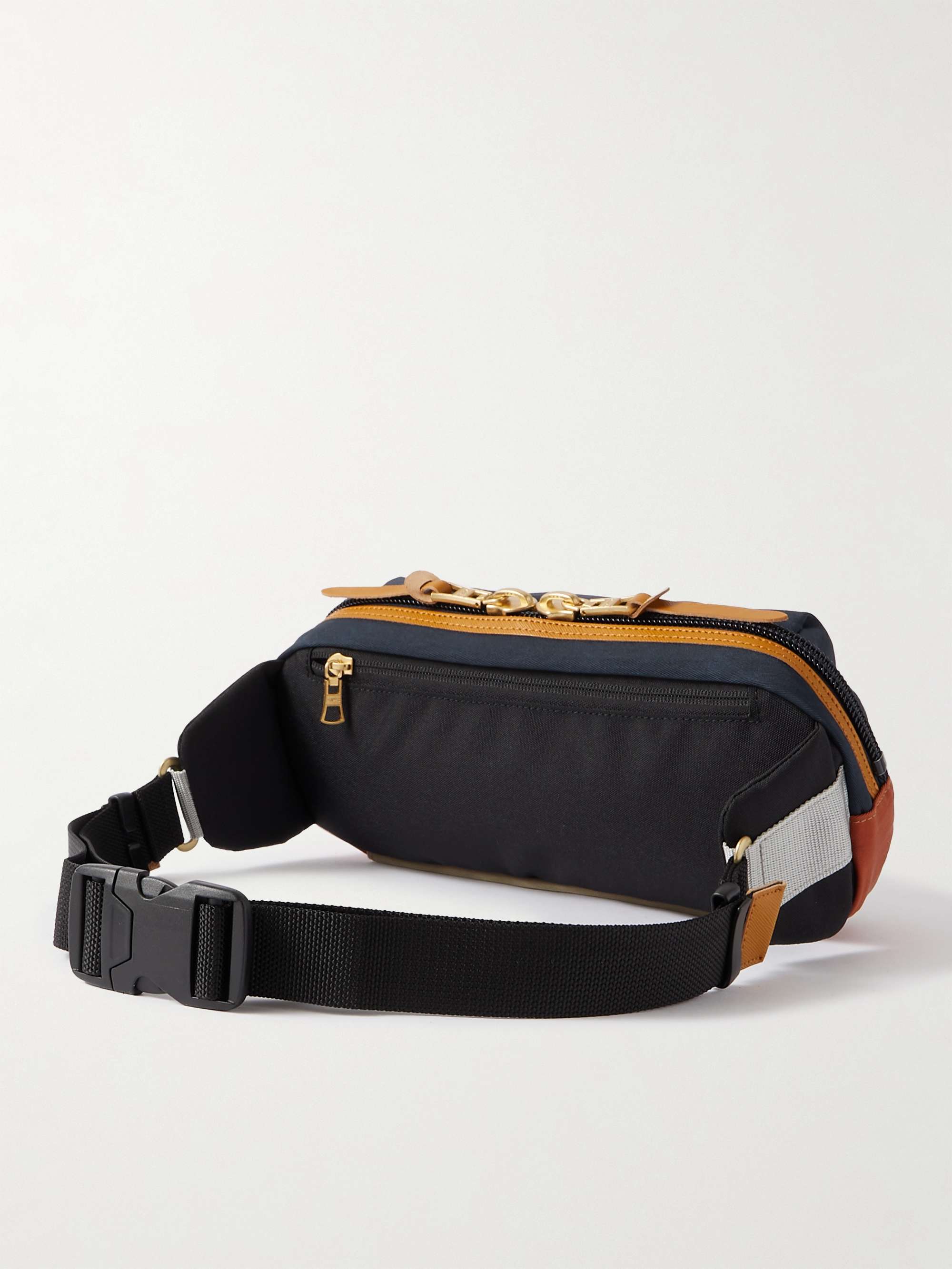 MASTER-PIECE Link Leather-Trimmed Nylon-Twill Belt Bag