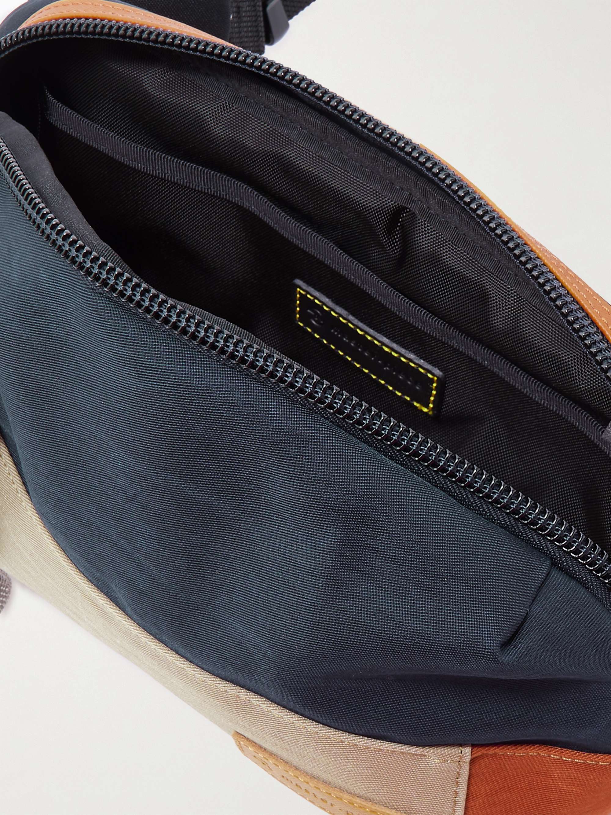 MASTER-PIECE Link Leather-Trimmed Nylon-Twill Belt Bag