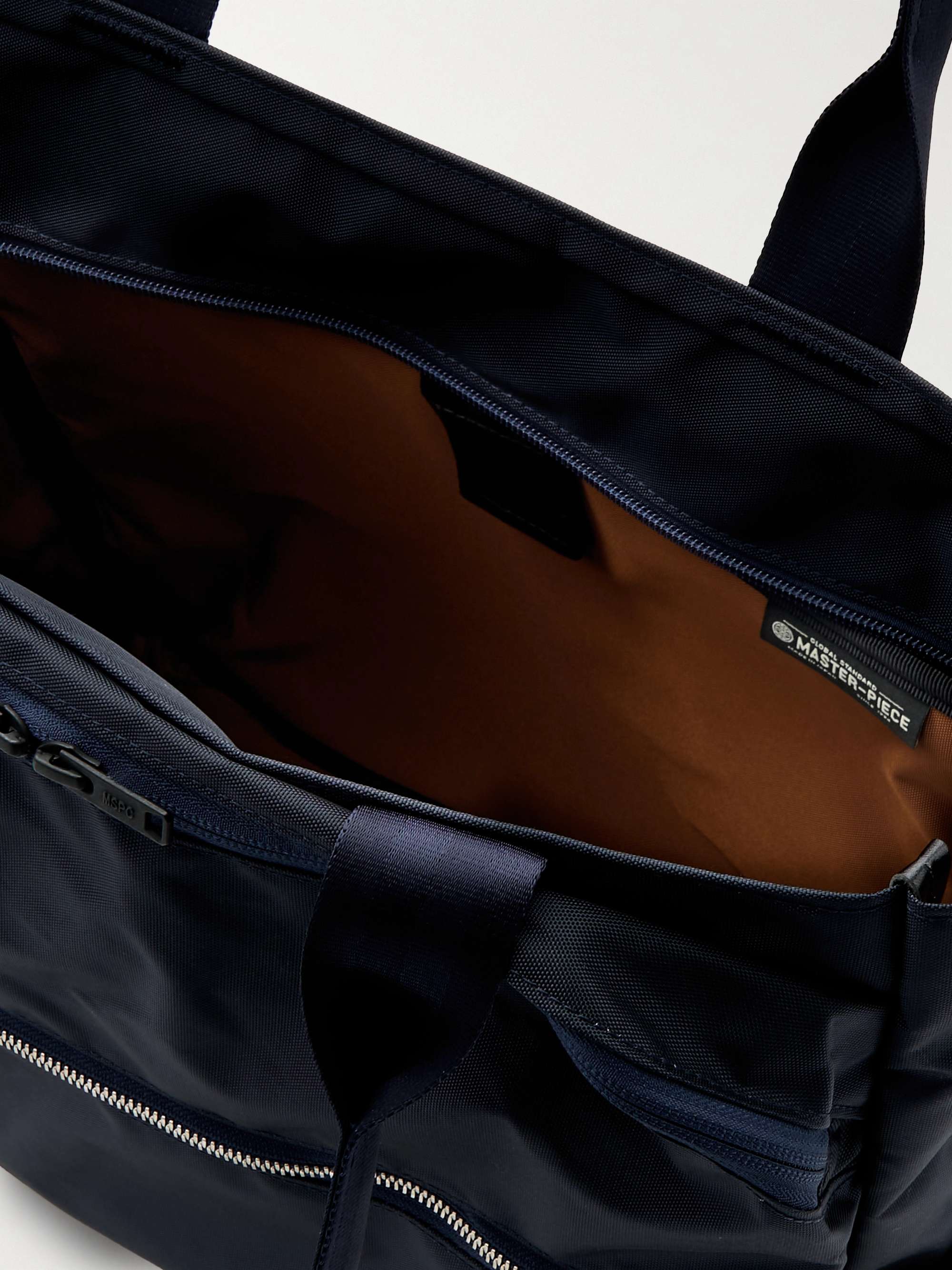 MASTER-PIECE Leather-Trimmed Nylon Tote Bag