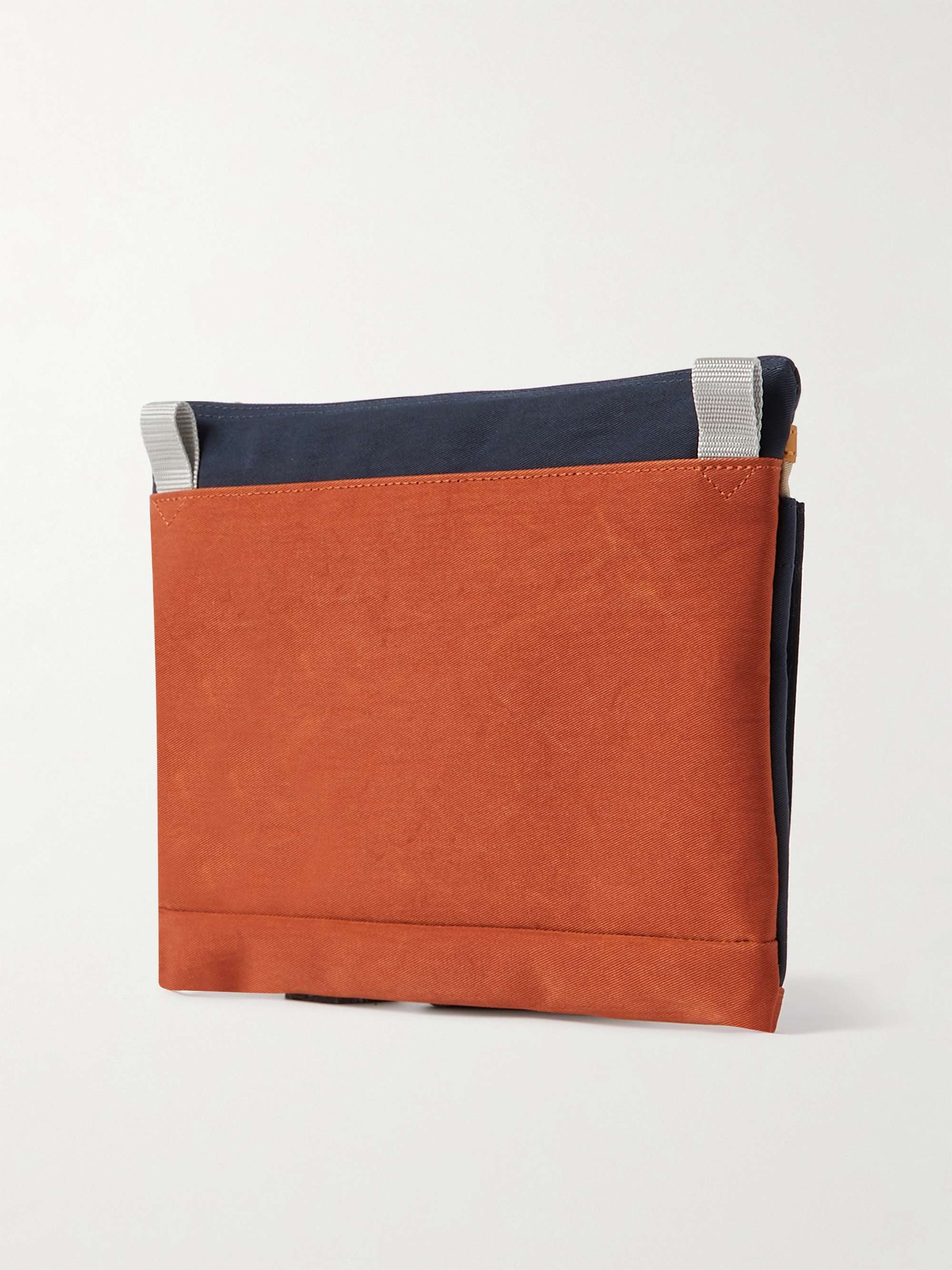 MASTER-PIECE Link Sakosh Leather-Trimmed Nylon-Twill Messenger Bag