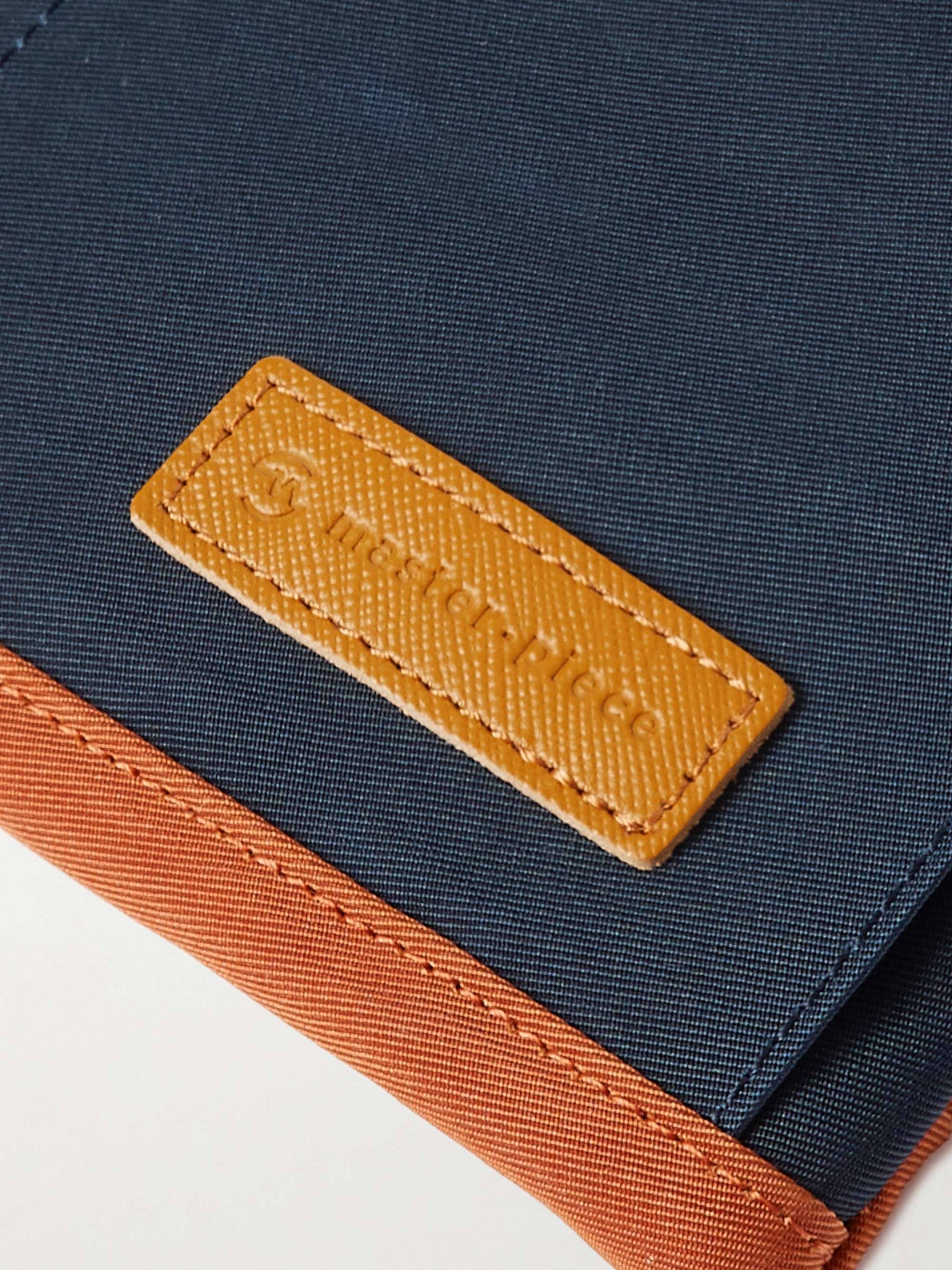 MASTER-PIECE Link Sakosh Leather-Trimmed Nylon-Twill Messenger Bag