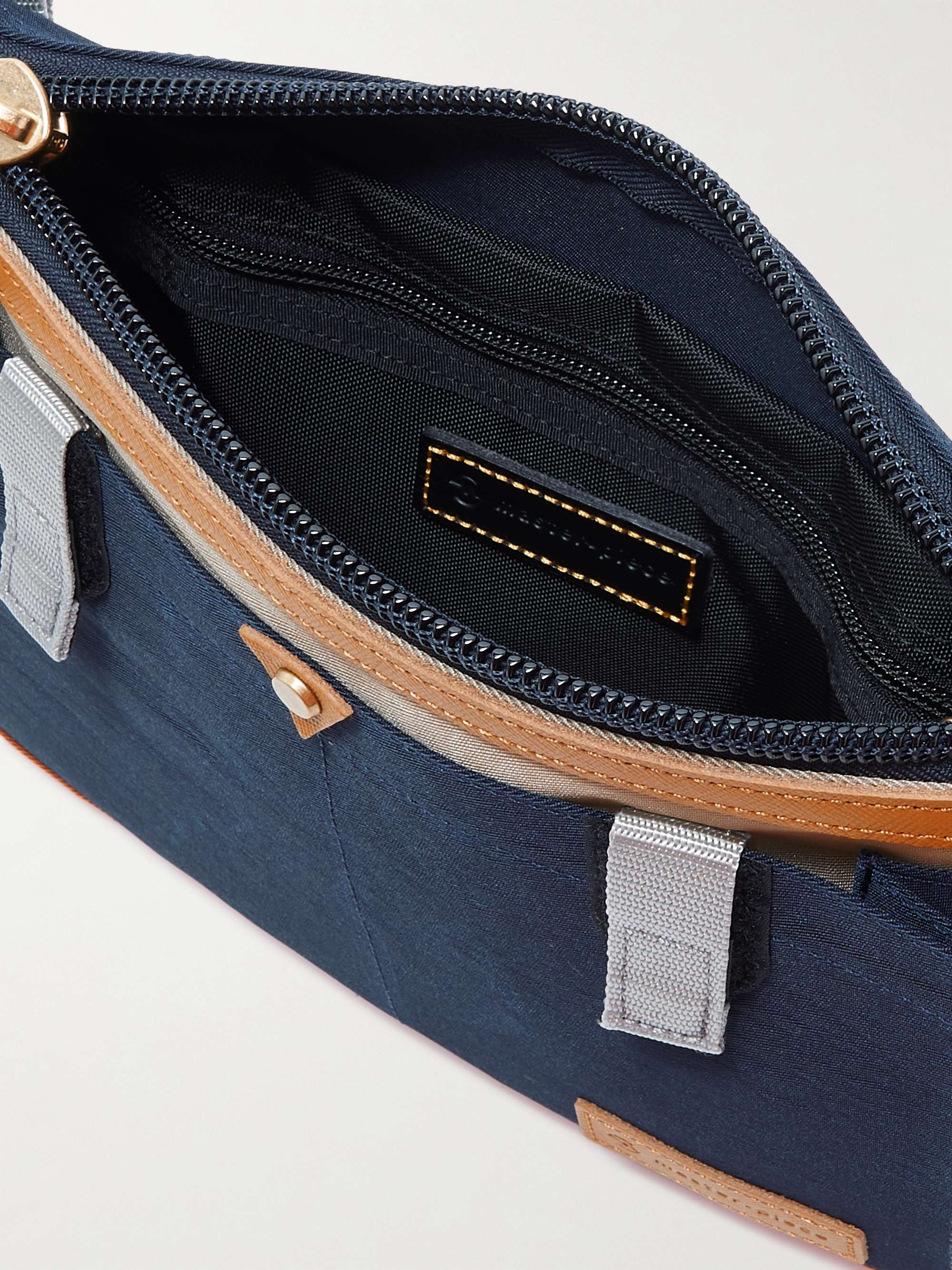 MASTER-PIECE Link Sakosh Leather-Trimmed Nylon-Twill Messenger Bag