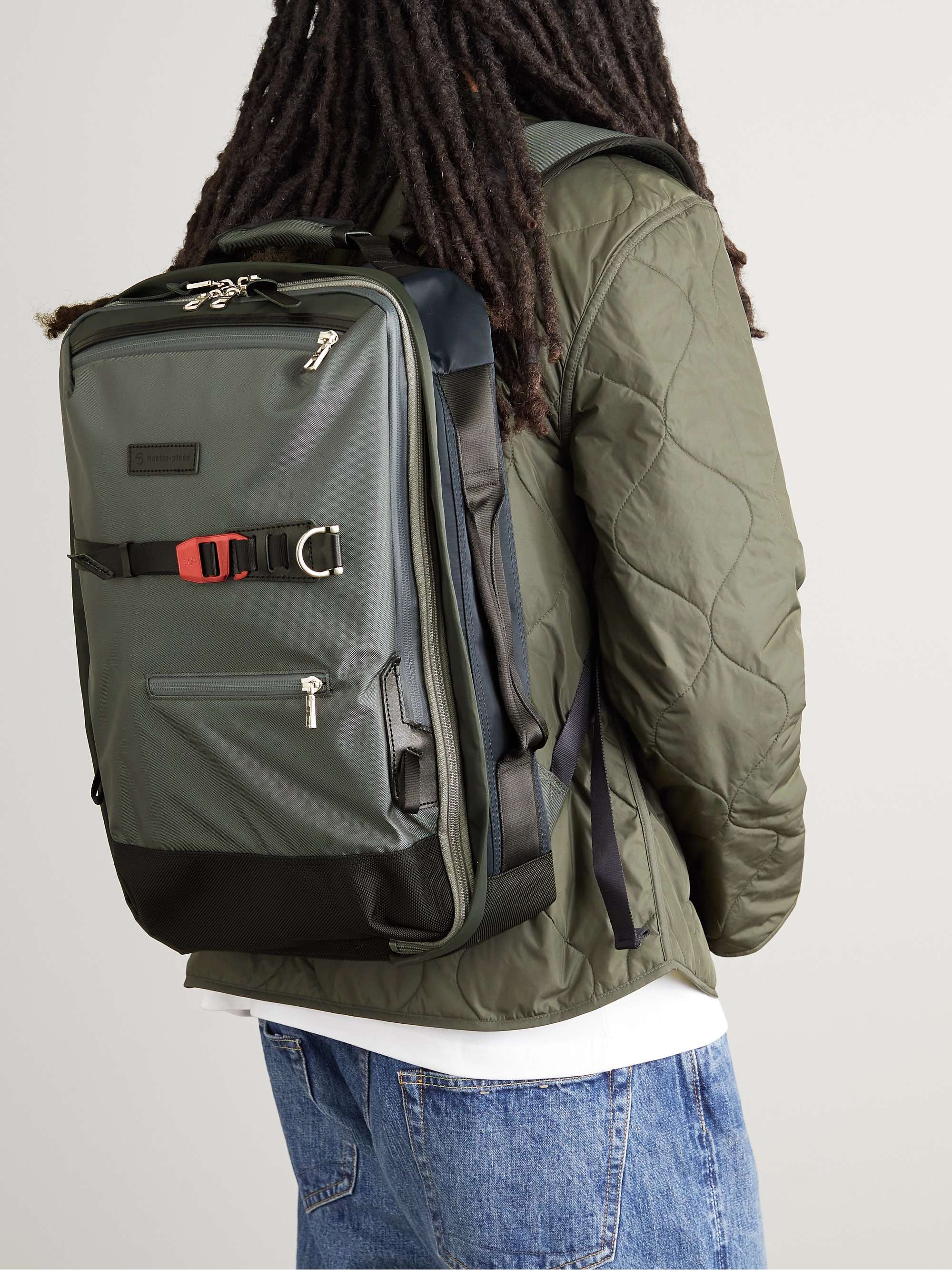 MASTER-PIECE Potential Leather and Webbing-Trimmed CORDURA® Backpack