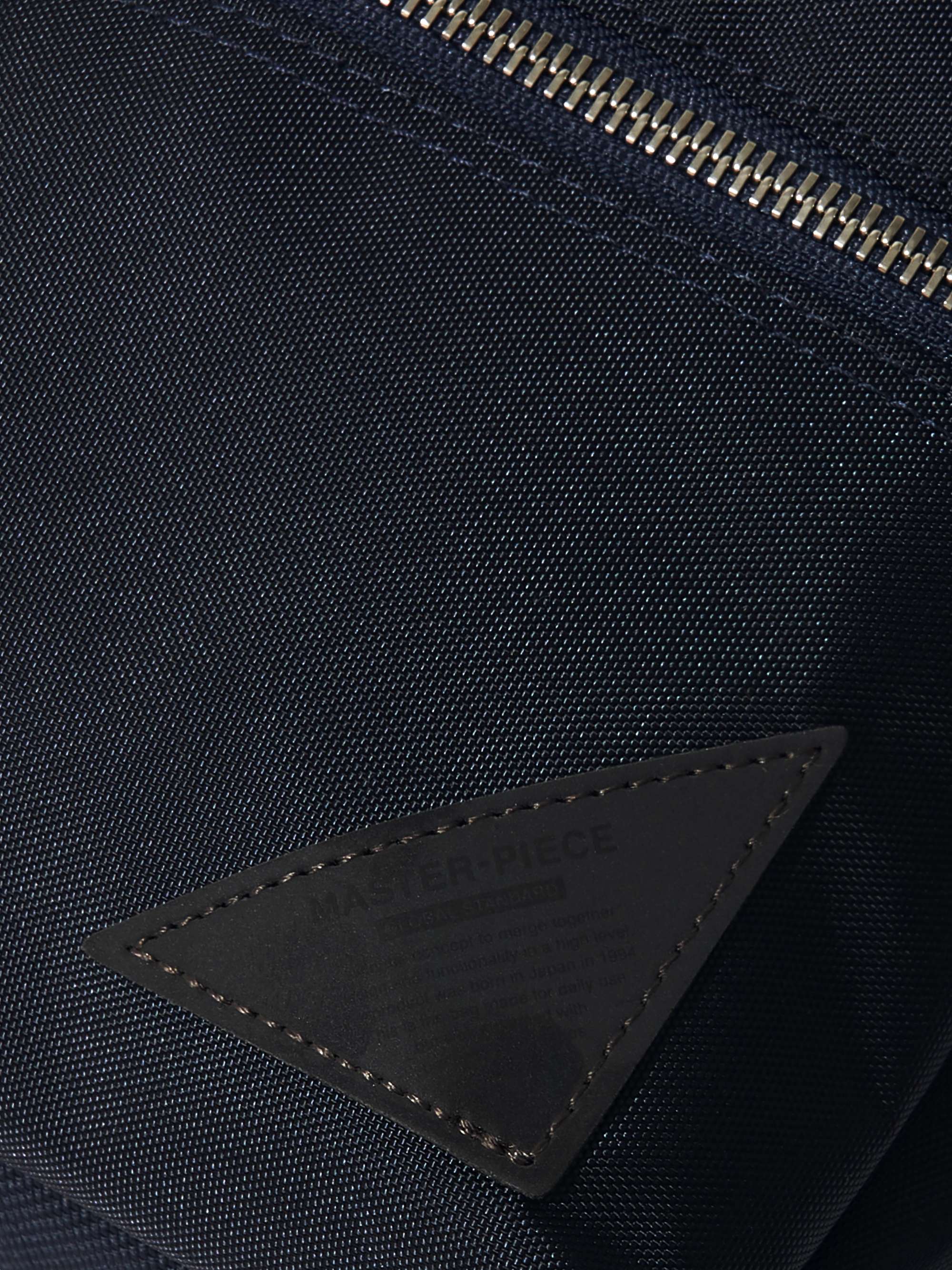 MASTER-PIECE Leather-Trimmed Nylon Messenger Bag