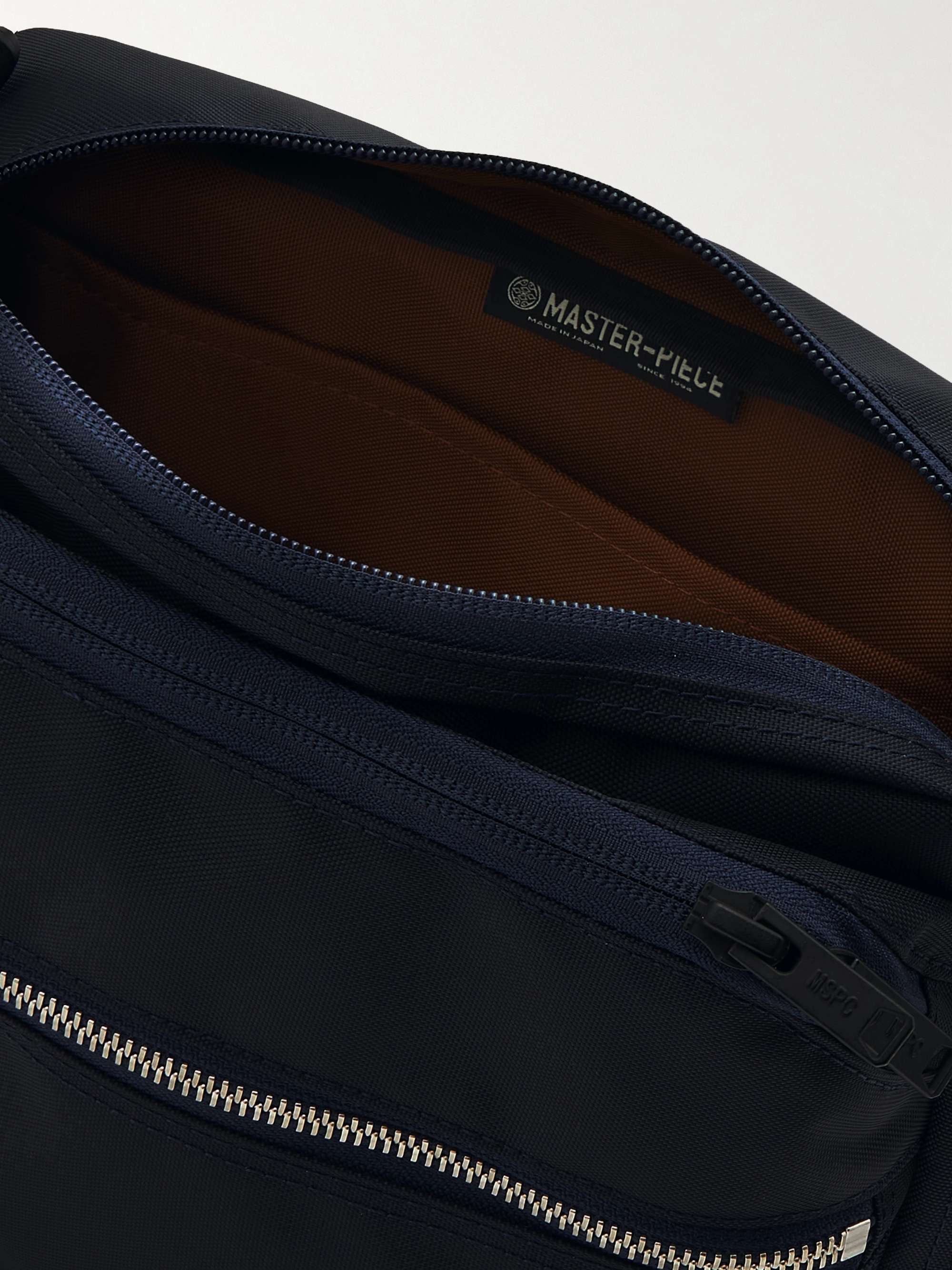 MASTER-PIECE Leather-Trimmed Nylon Messenger Bag