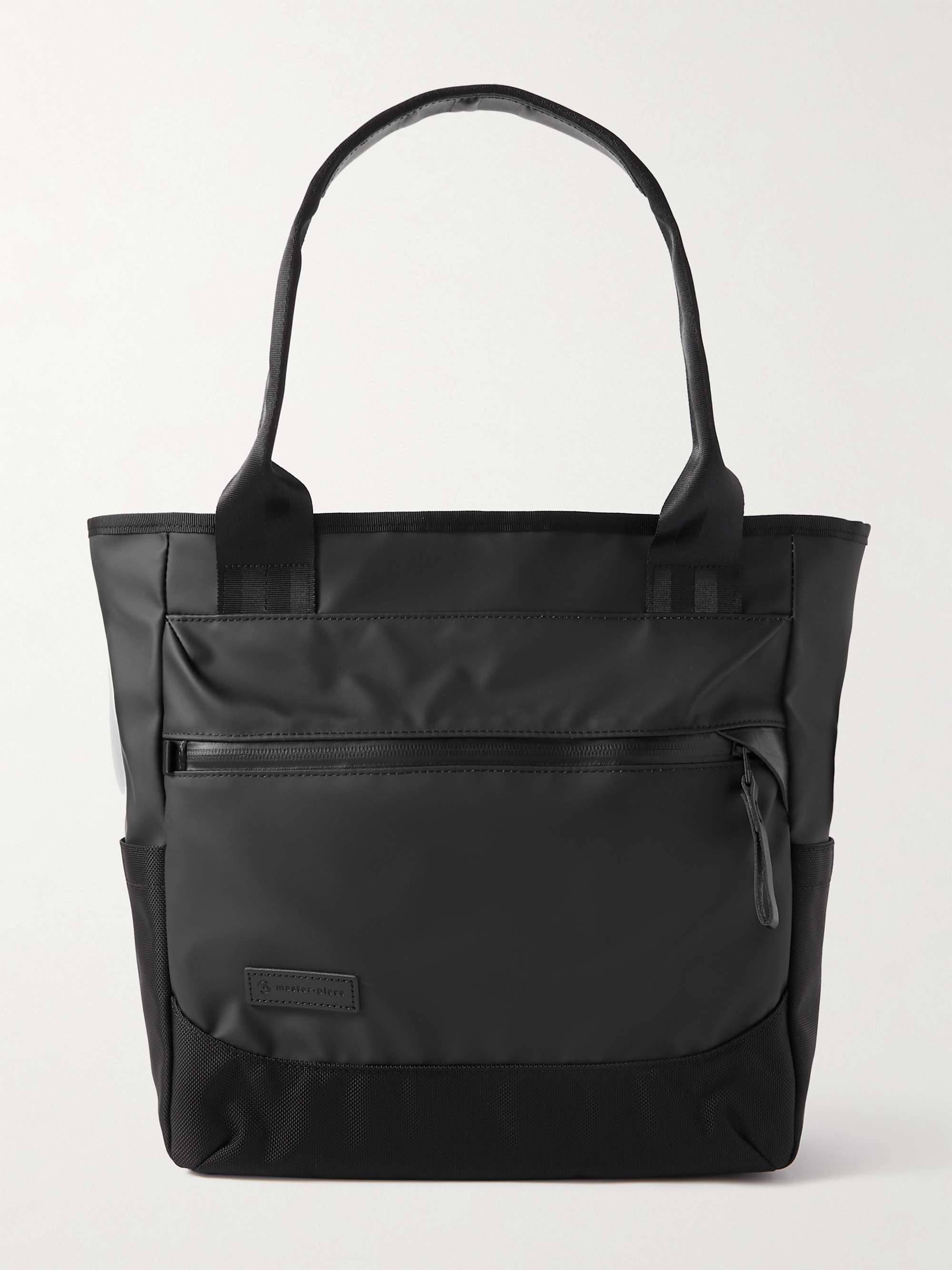 MASTER-PIECE Leather-Trimmed Nylon Tote Bag
