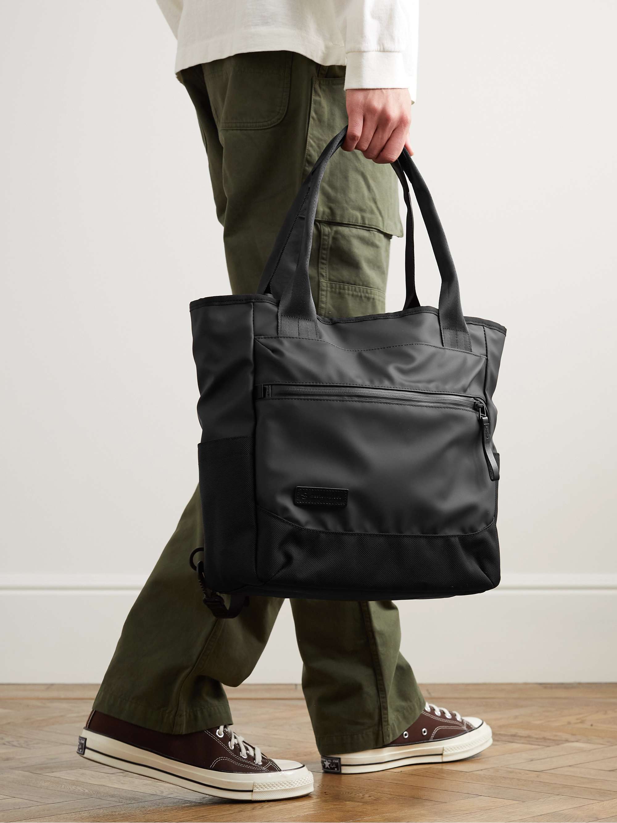 MASTER-PIECE Leather-Trimmed Nylon Tote Bag
