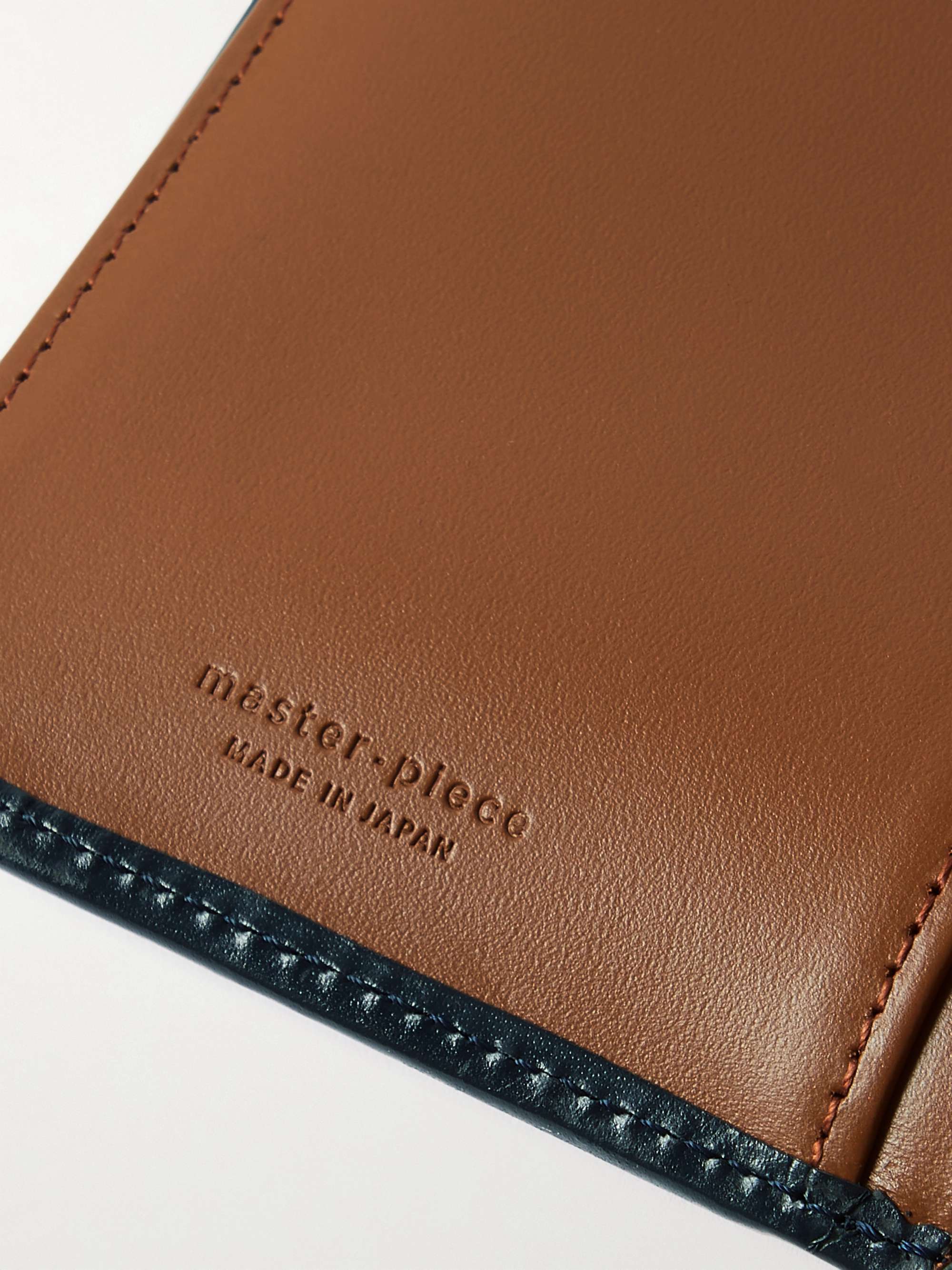 MASTER-PIECE Notch Colour-Block Leather Zipped Wallet