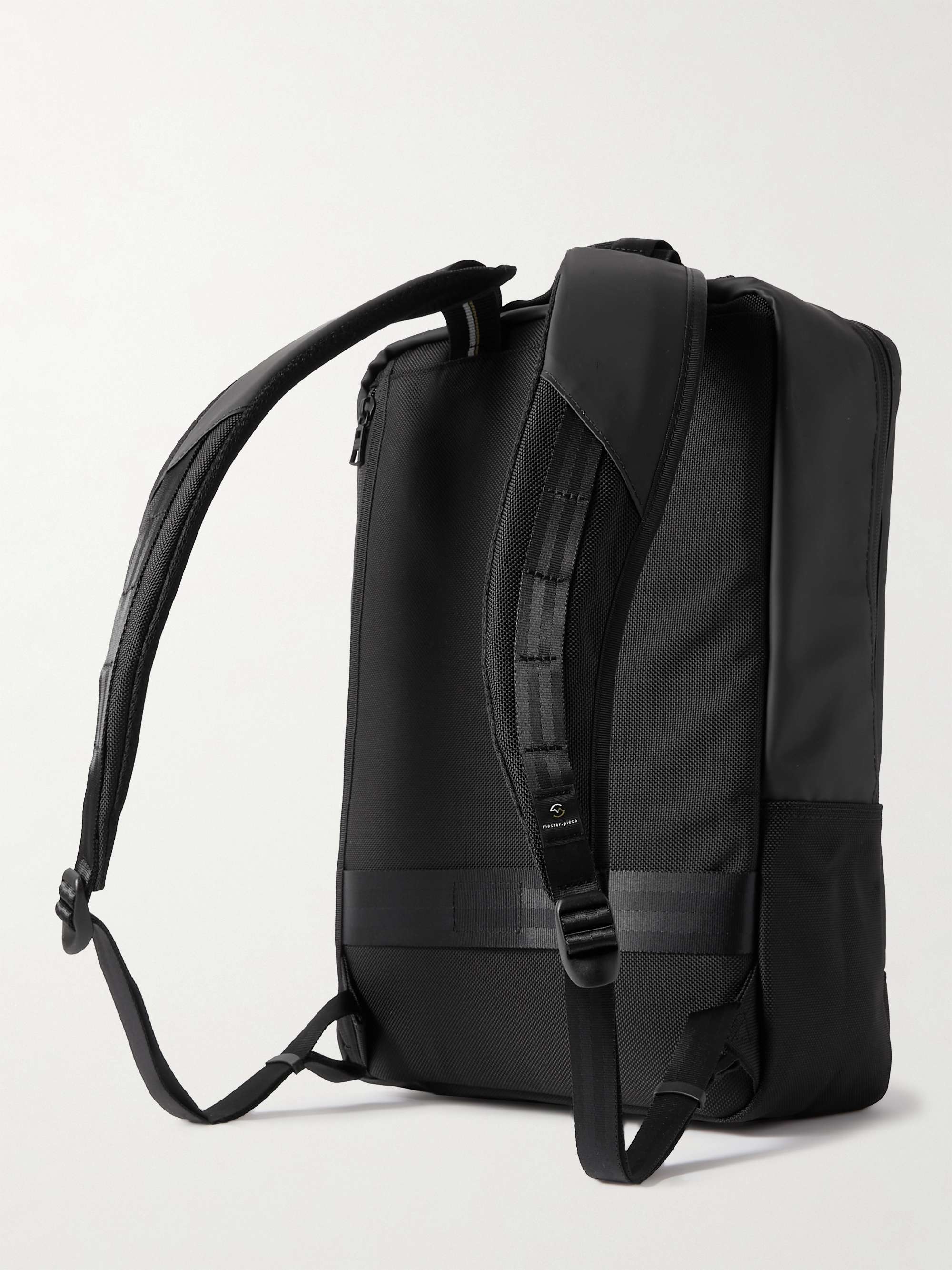 MASTER-PIECE Leather-Trimmed Nylon Backpack
