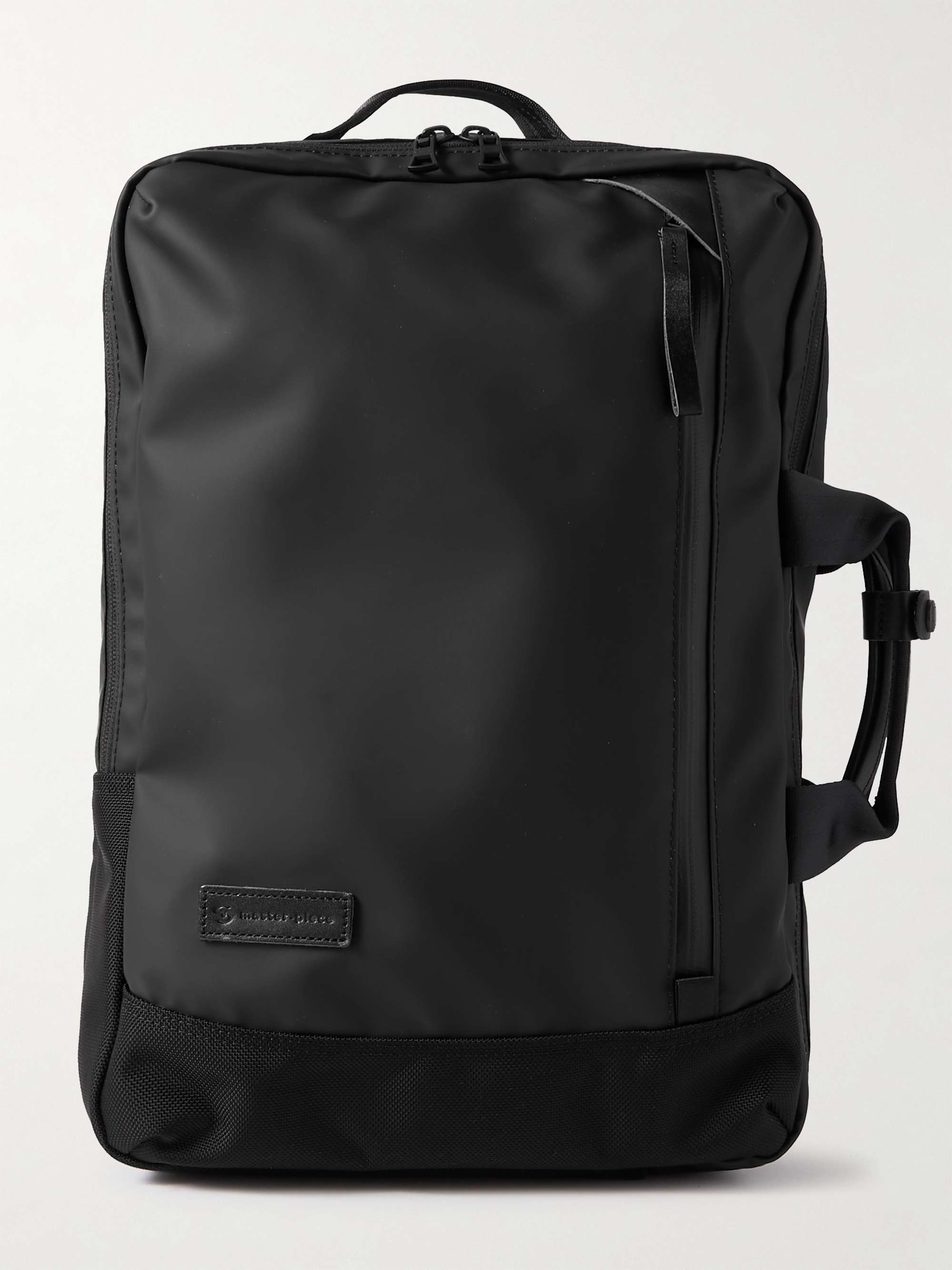 MASTER-PIECE Leather-Trimmed Nylon Backpack