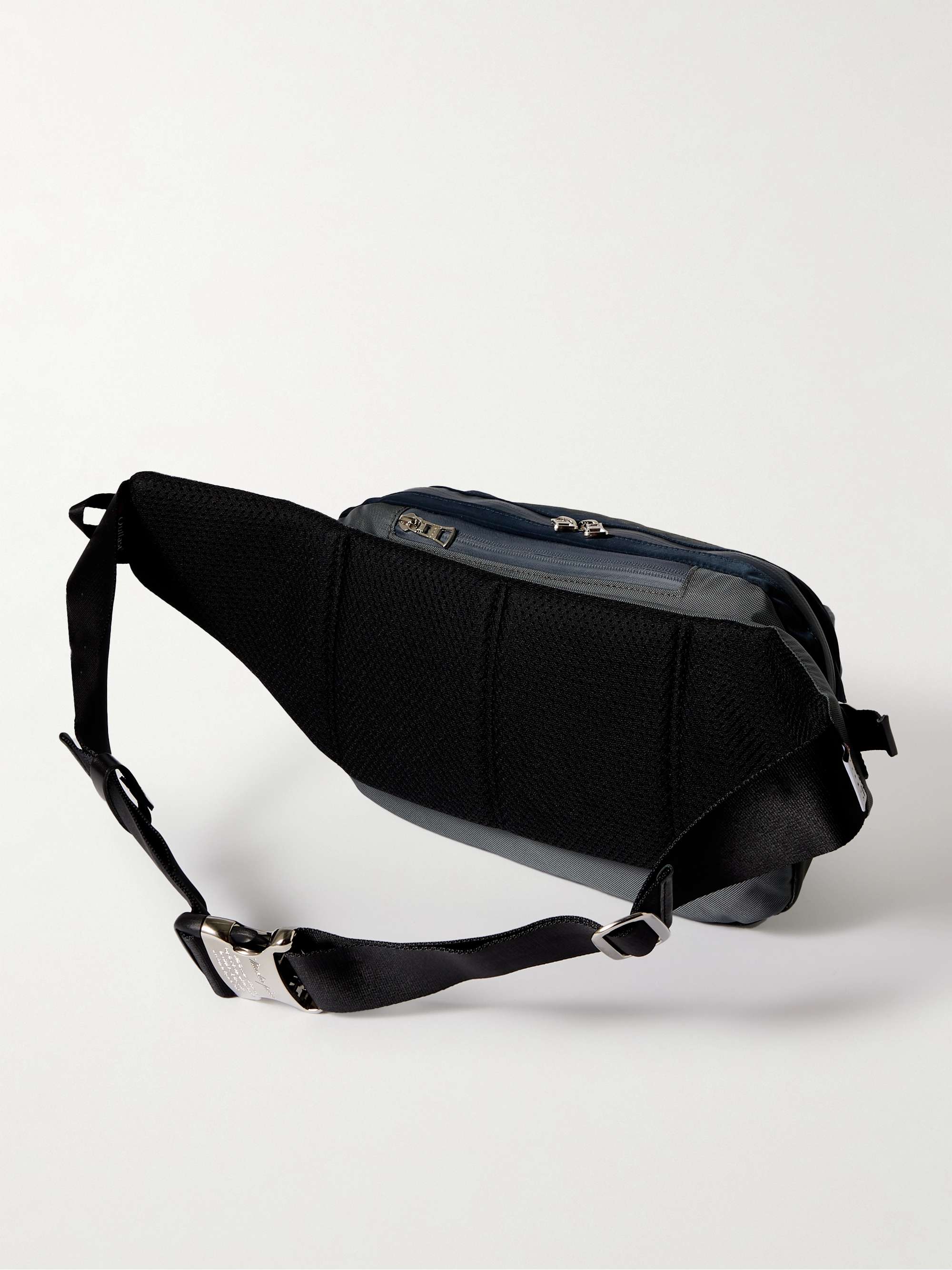 MASTER-PIECE Leather-Trimmed Nylon-Twill Belt Bag