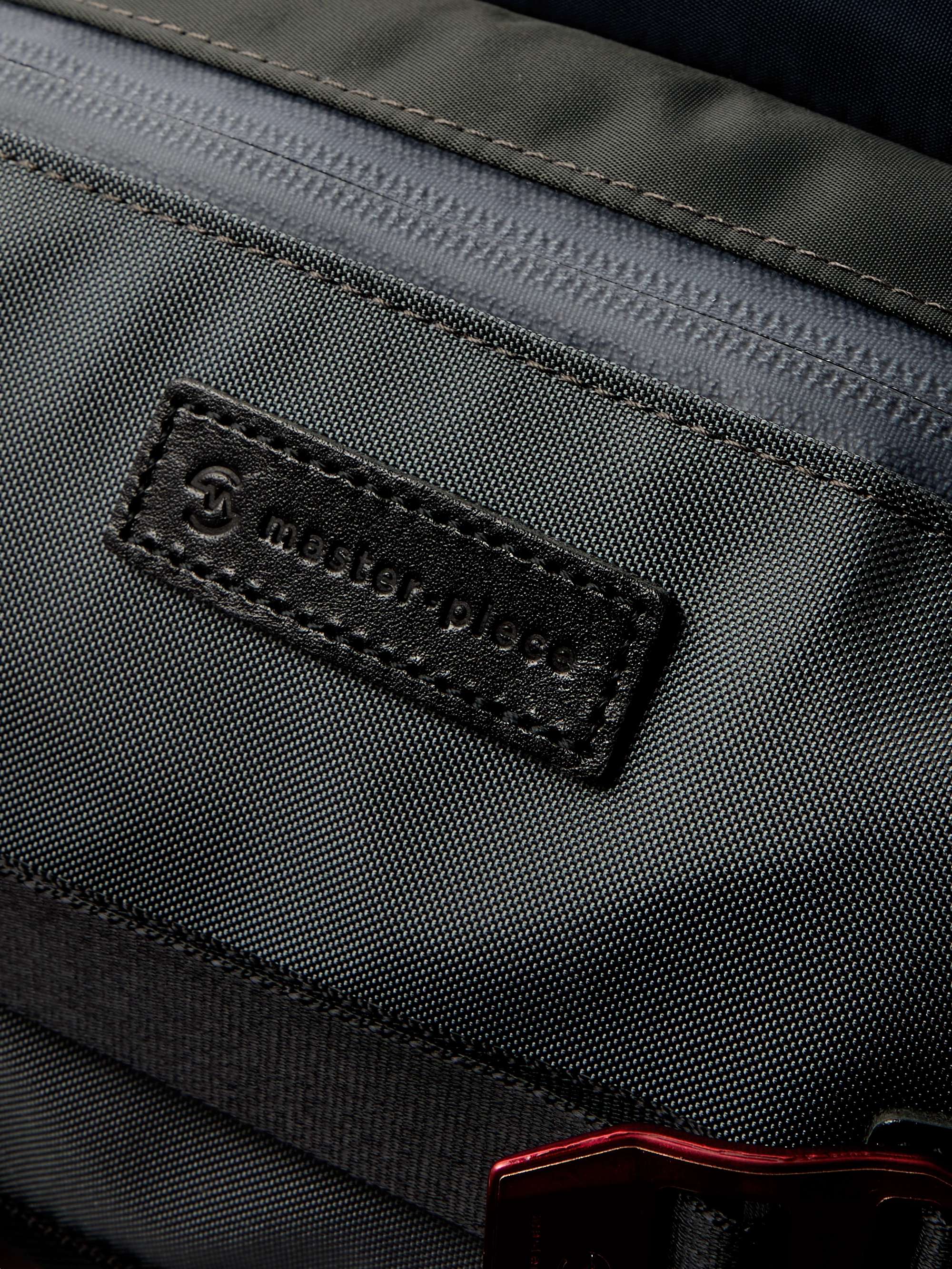 MASTER-PIECE Leather-Trimmed Nylon-Twill Belt Bag