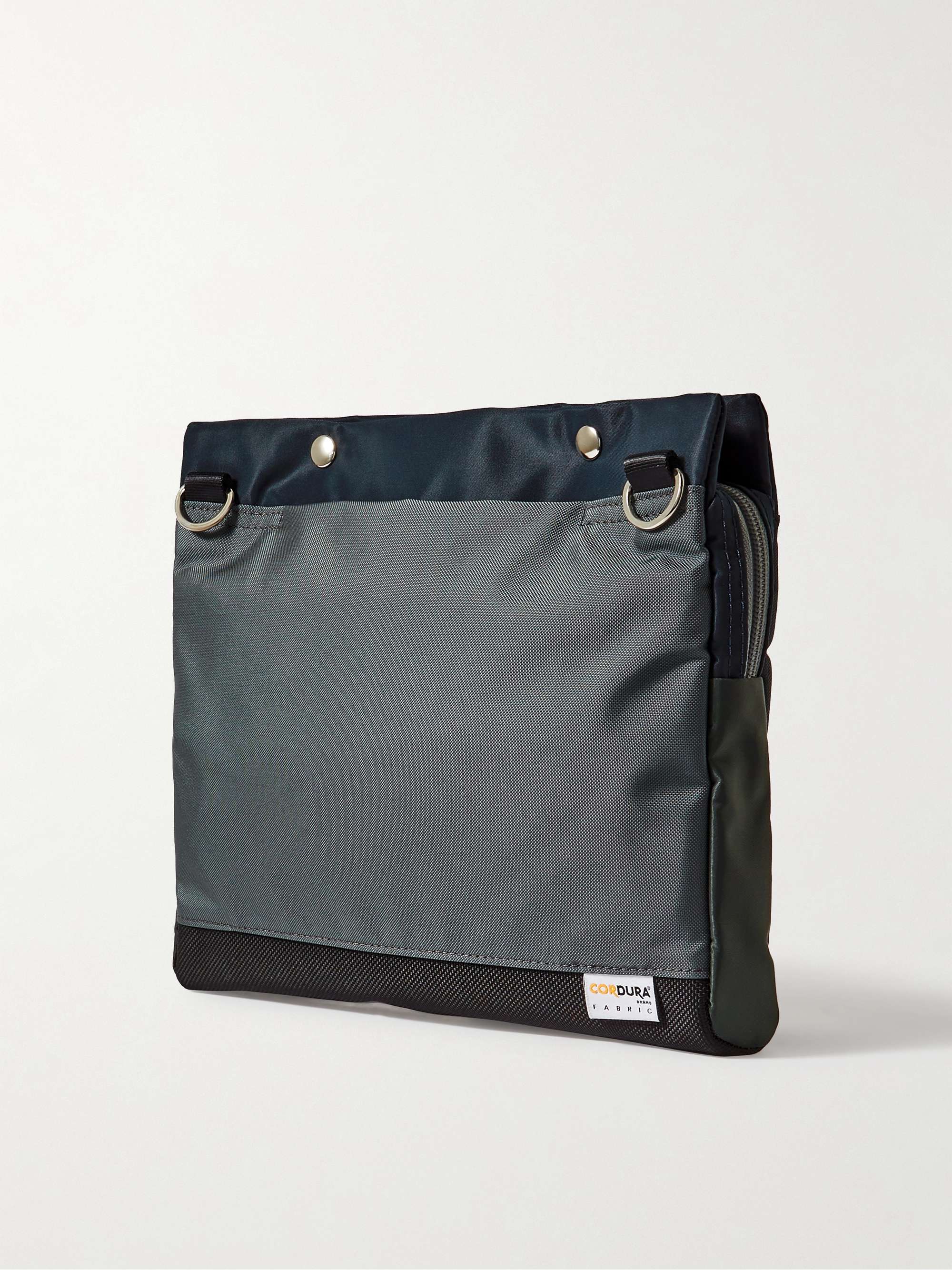 MASTER-PIECE Sakosh Leather-Trimmed Nylon-Twill Messenger Bag
