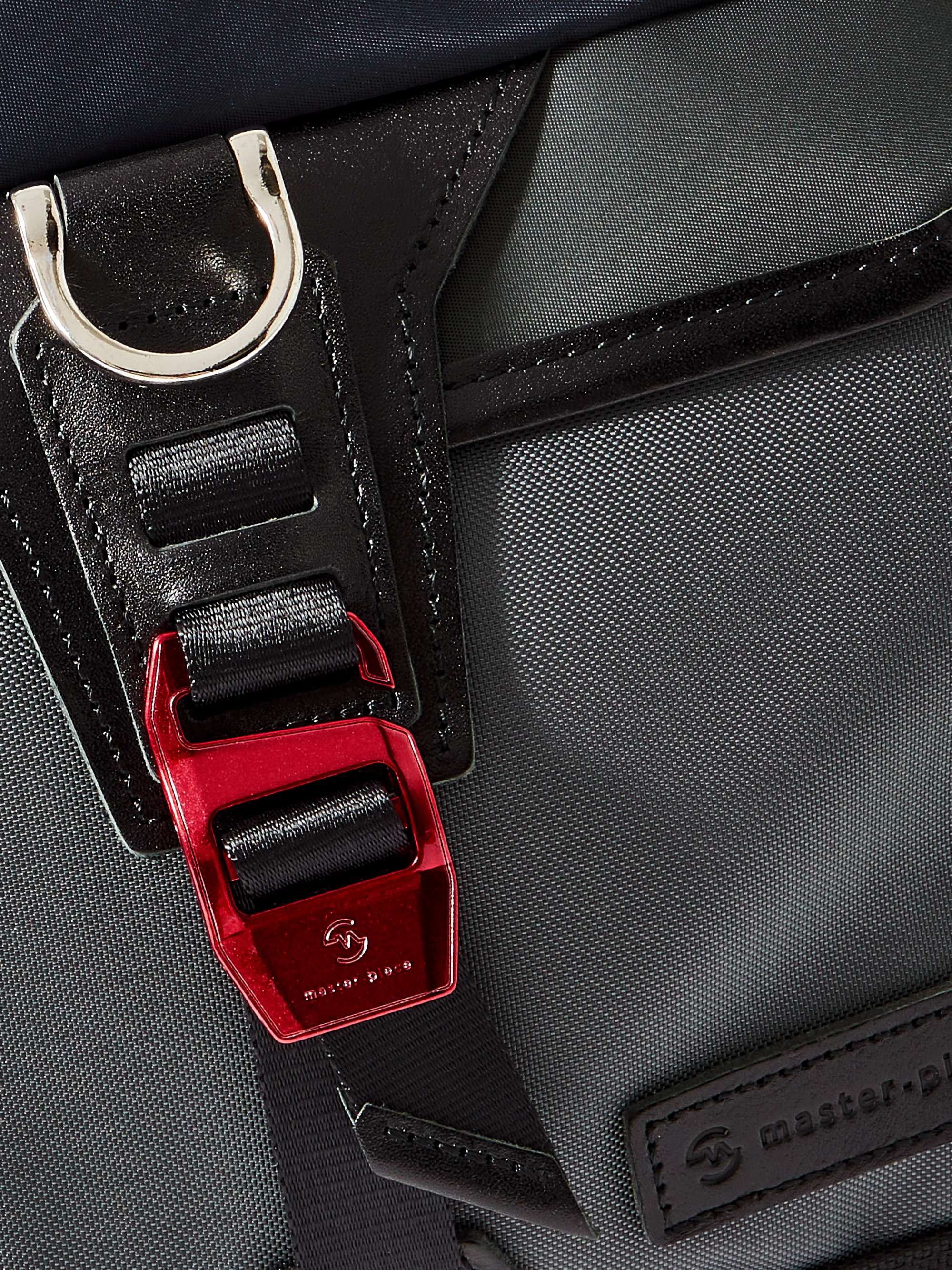MASTER-PIECE Sakosh Leather-Trimmed Nylon-Twill Messenger Bag